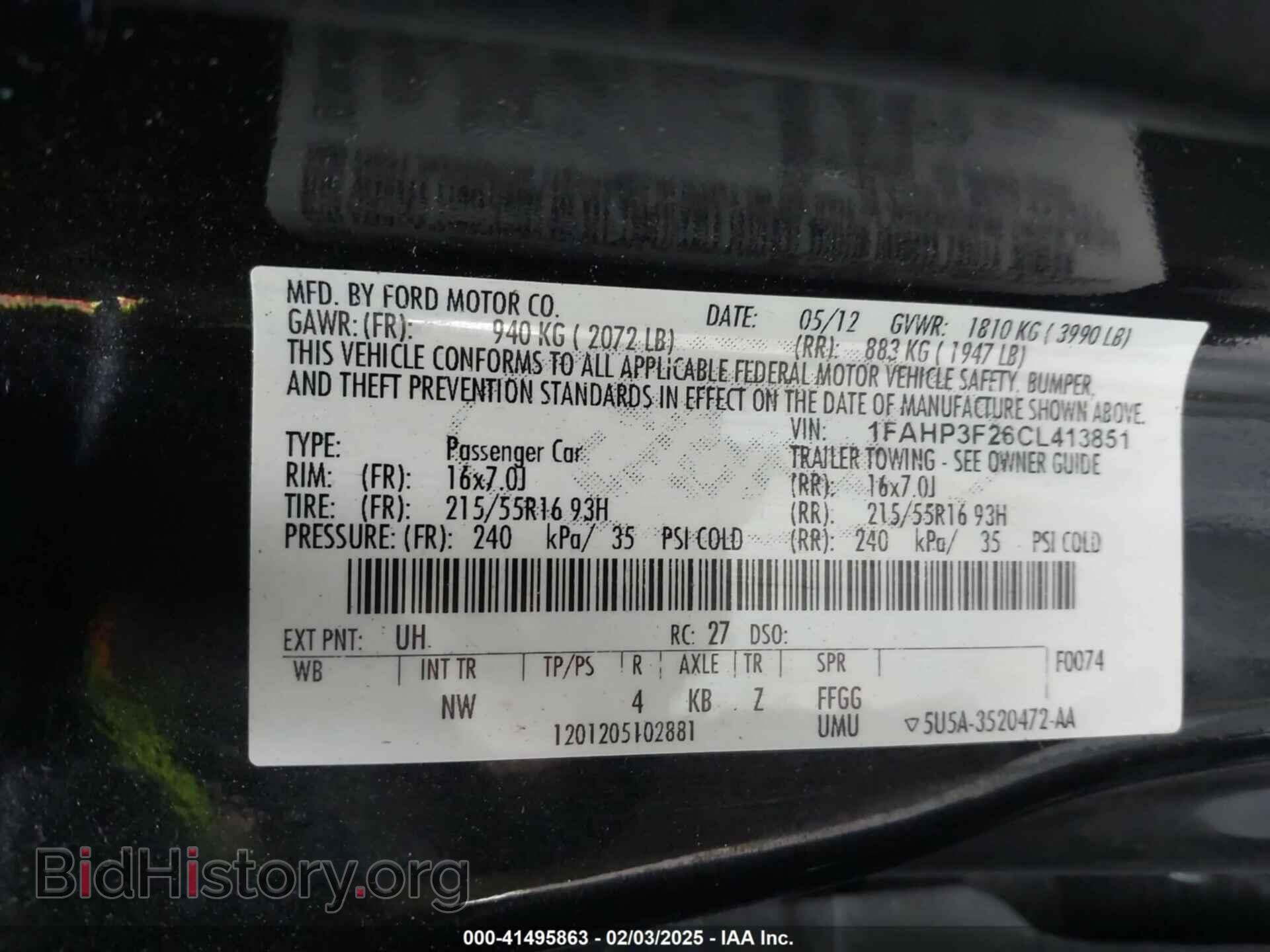 2012 FORD FOCUS - VIN: 1FAHP3F26CL413851 - Фото 9