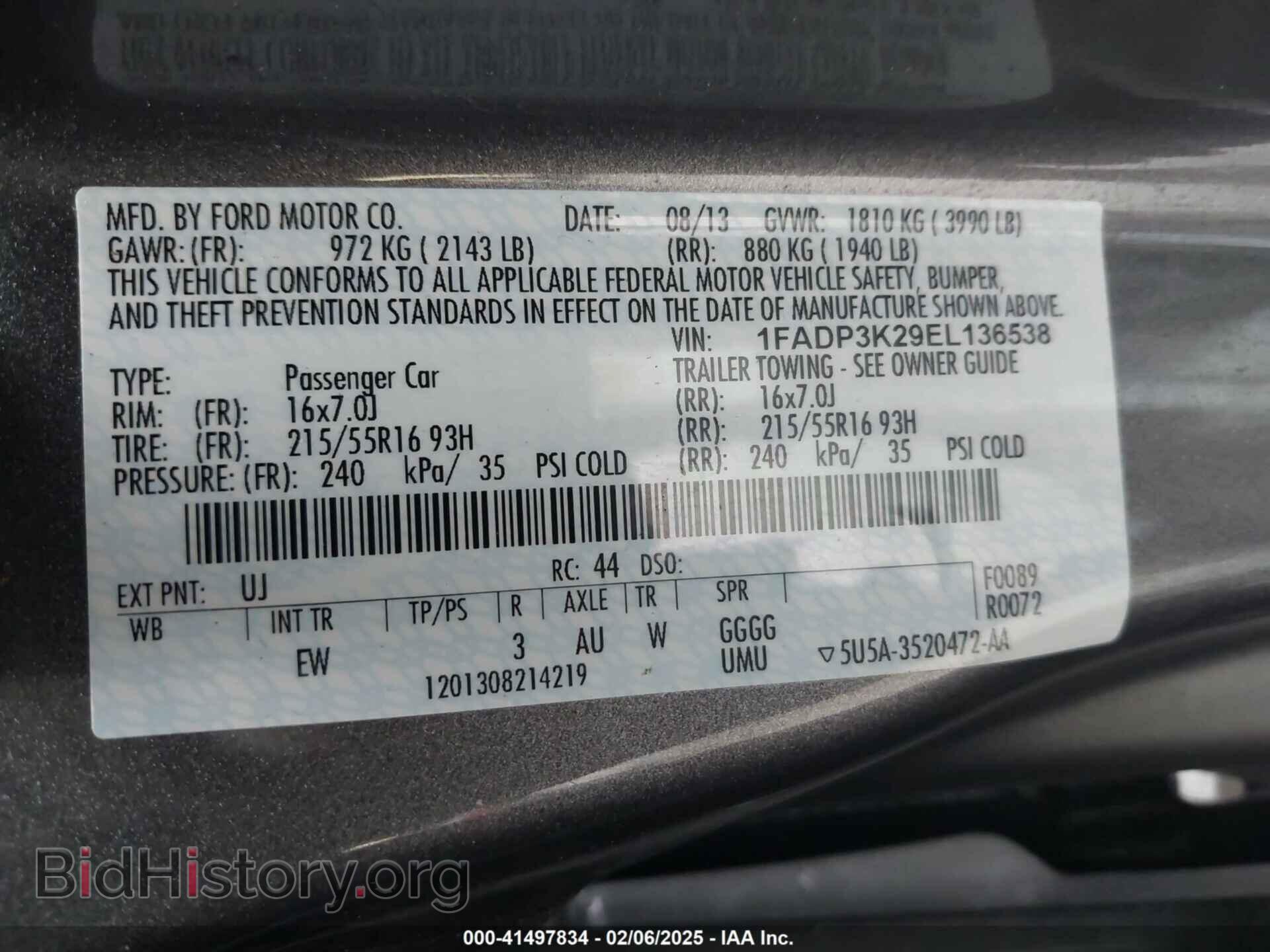 2014 FORD FOCUS - VIN: 1FADP3K29EL136538 - Photo 9