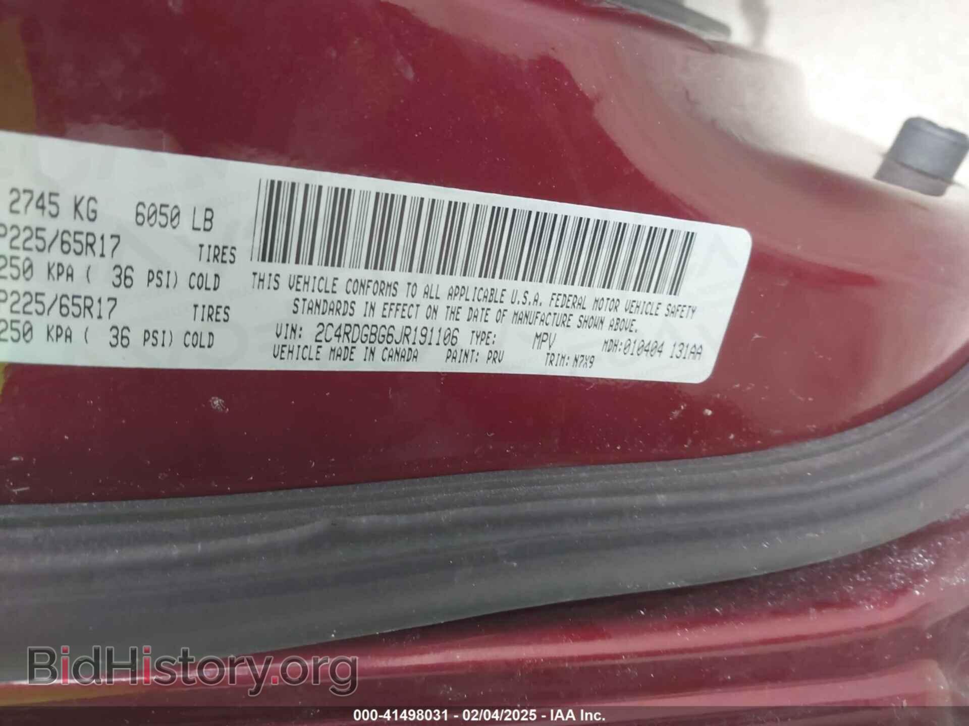 2018 DODGE GRAND CARAVAN - VIN: 2C4RDGBG6JR191106 - Фото 9