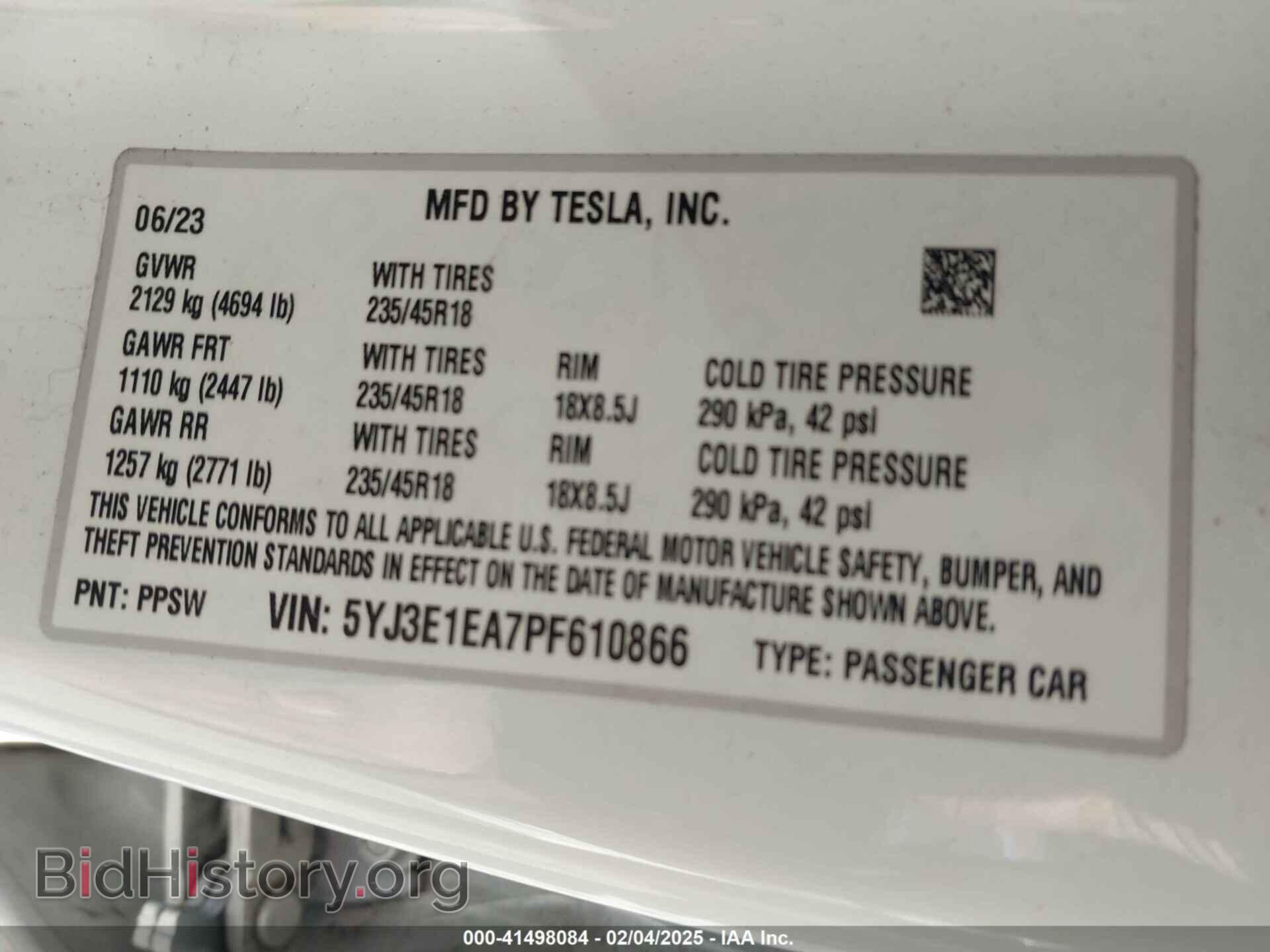 2023 TESLA MODEL 3 - VIN: 5YJ3E1EA7PF610866 - Фото 9