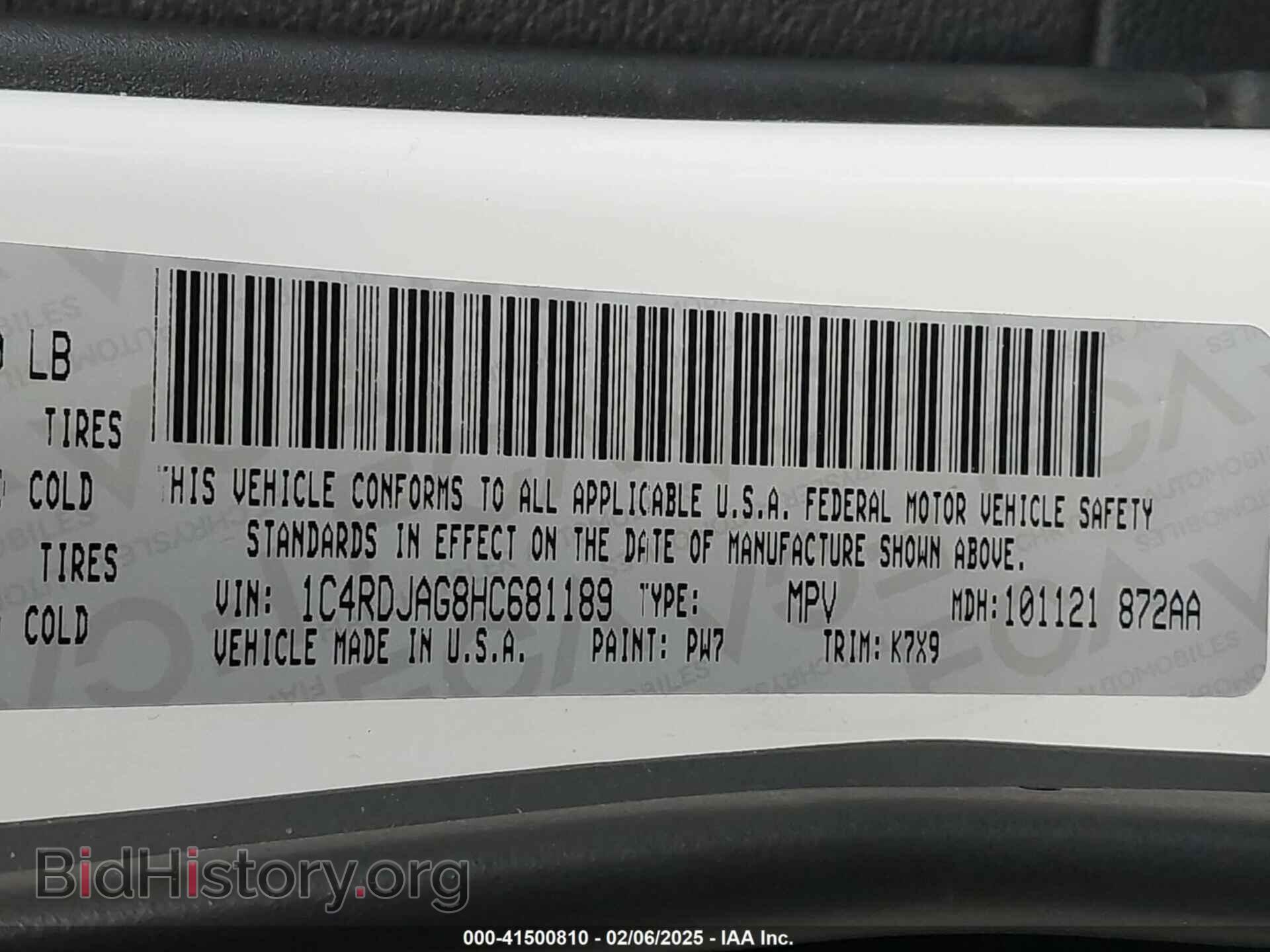 2017 DODGE DURANGO - VIN: 1C4RDJAG8HC681189 - Photo 9