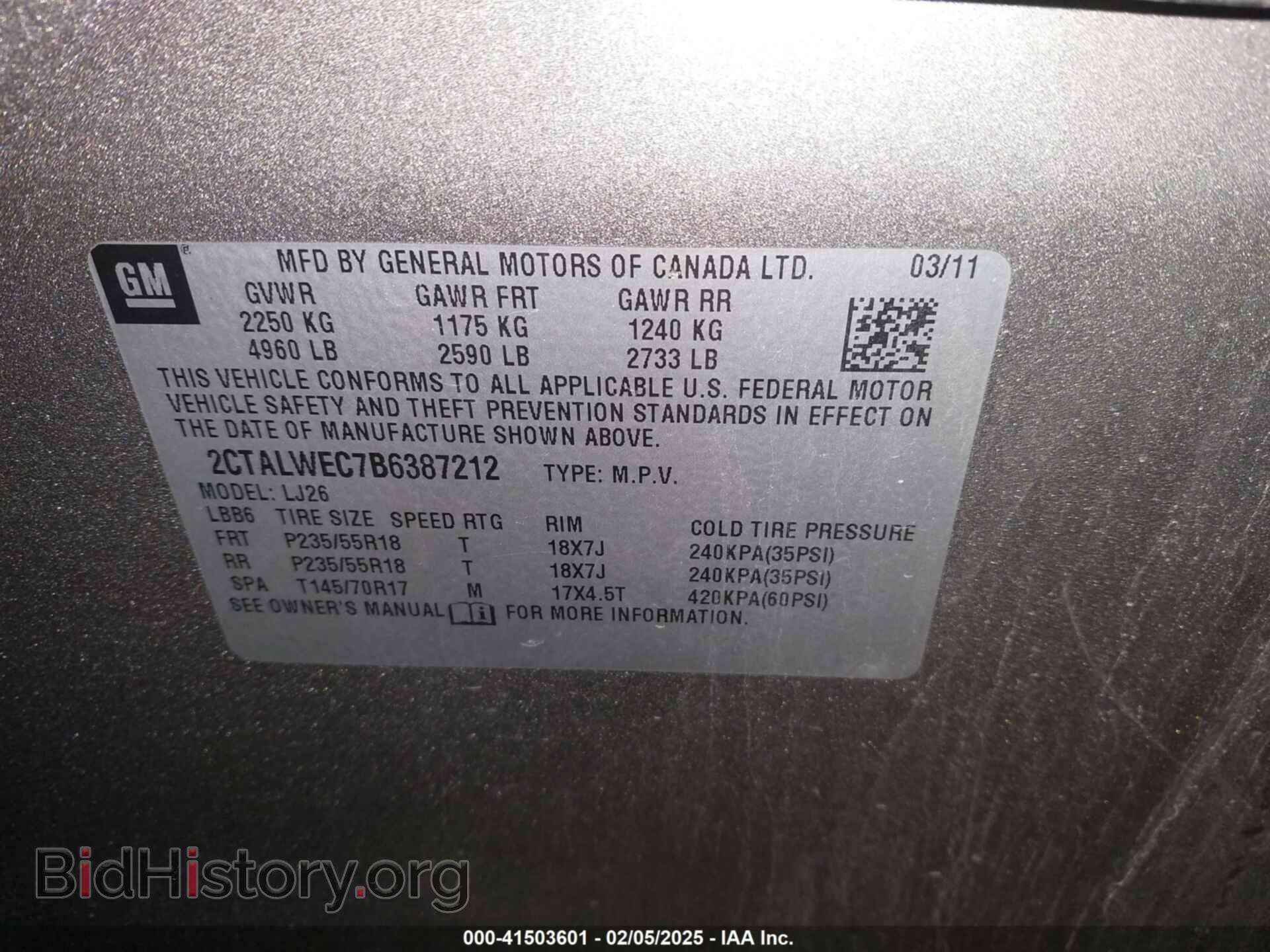 2011 GMC TERRAIN - VIN: 2CTALWEC7B6387212 - Фото 9