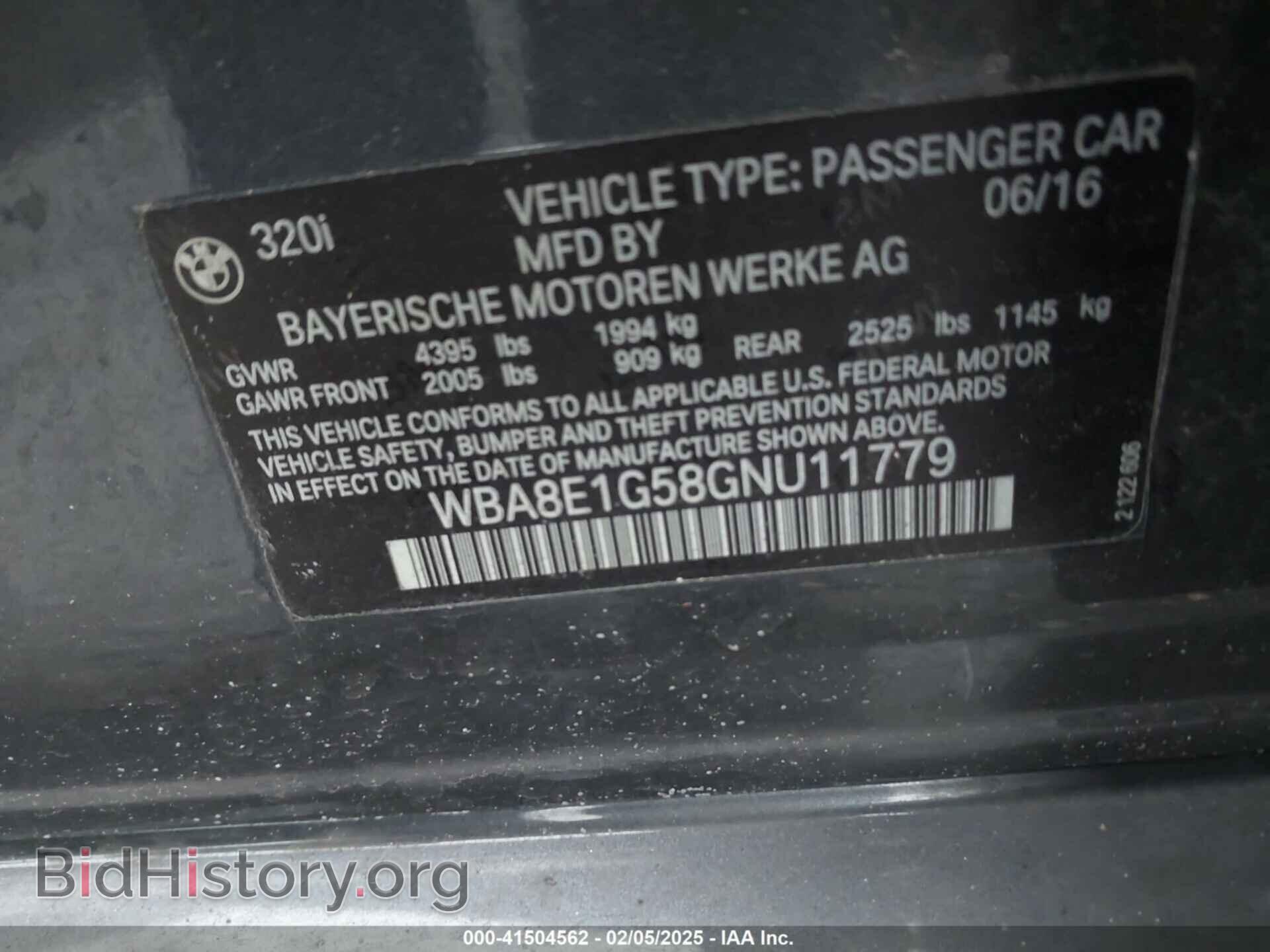 2016 BMW 320I - VIN: WBA8E1G58GNU11779 - Фото 9