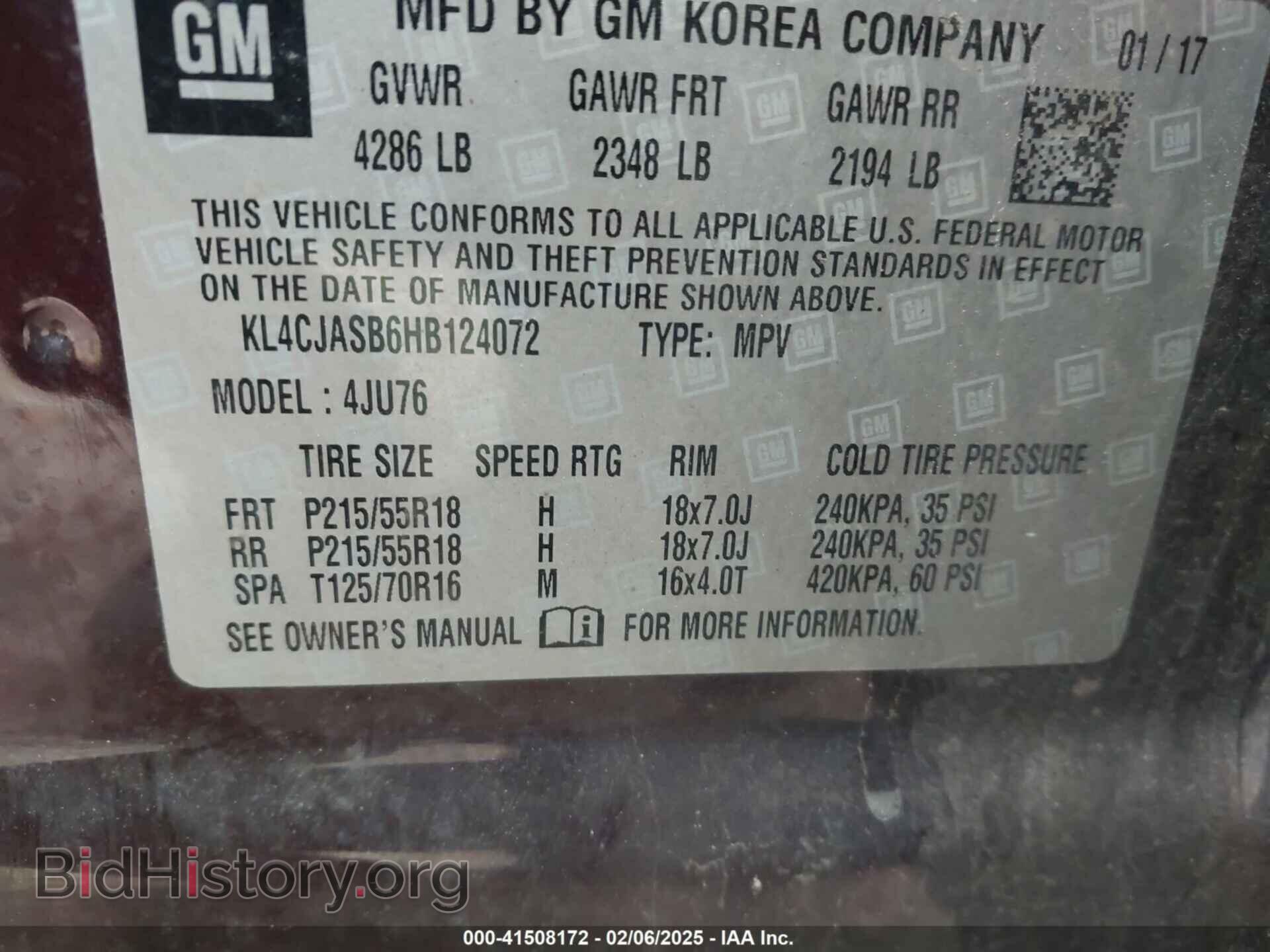 2017 BUICK ENCORE - VIN: KL4CJASB6HB124072 - Фото 9