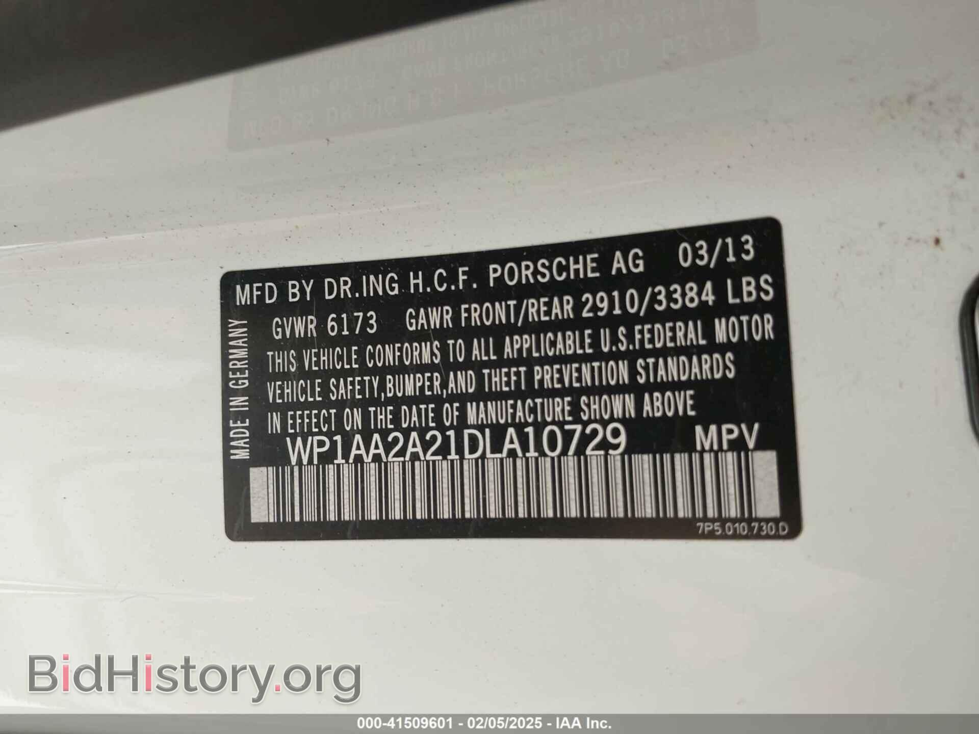 2013 PORSCHE CAYENNE - VIN: WP1AA2A21DLA10729 - Фото 9