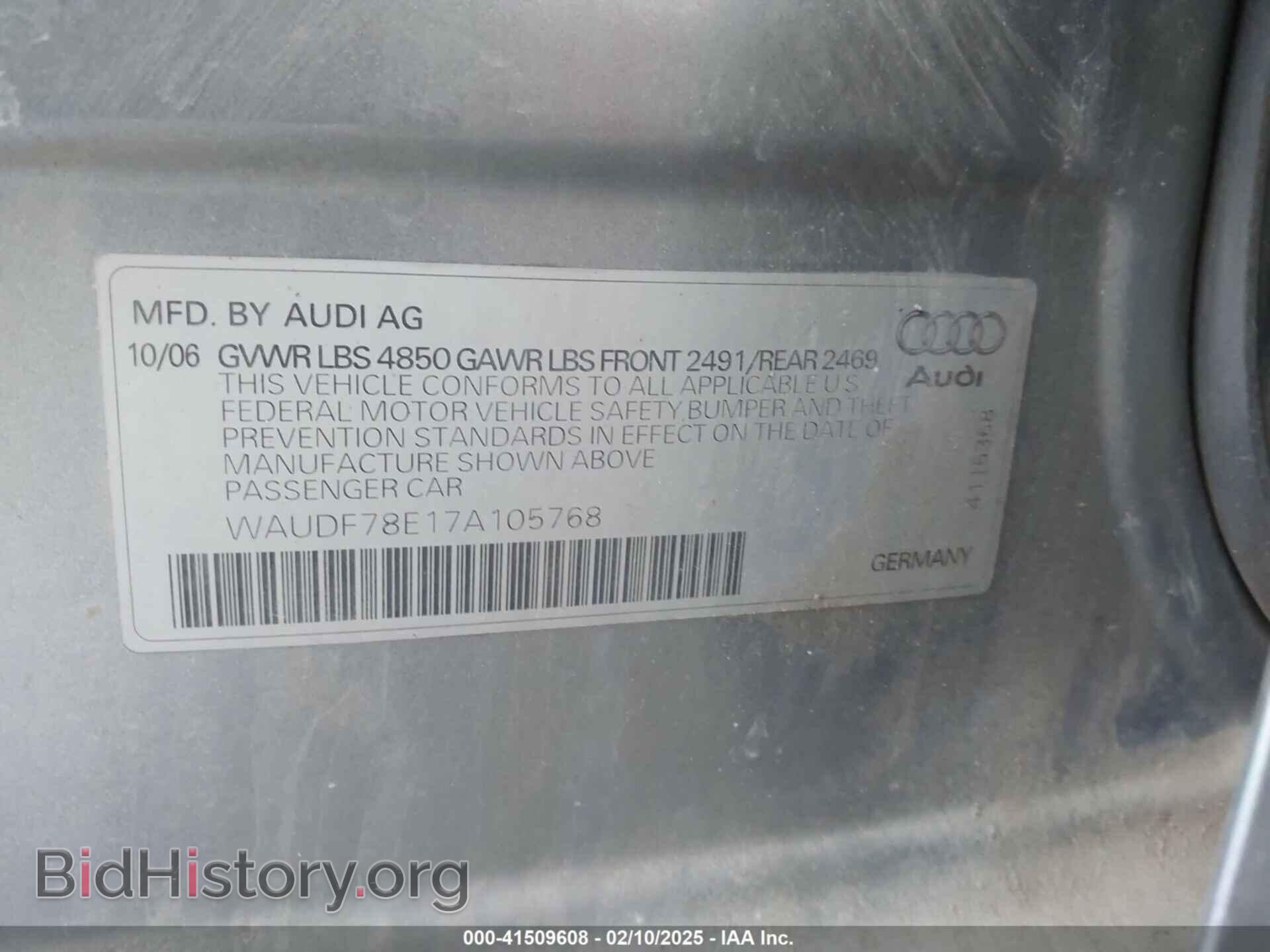 2007 AUDI A4 - VIN: WAUDF78E17A105768 - Фото 9
