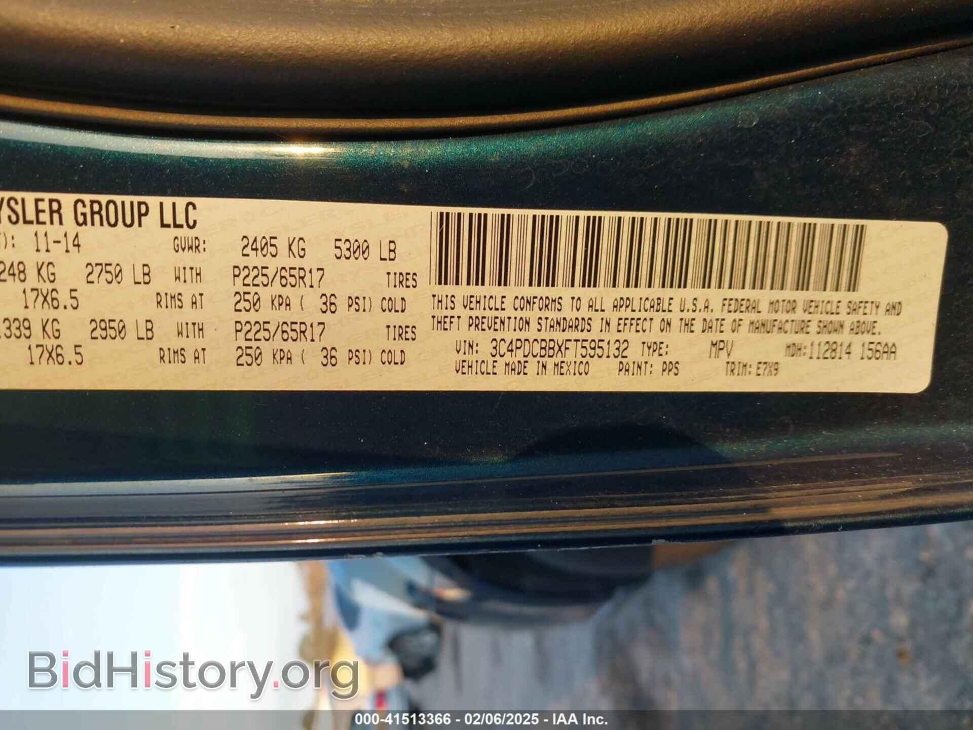 2015 DODGE JOURNEY - VIN: 3C4PDCBBXFT595132 - Фото 9