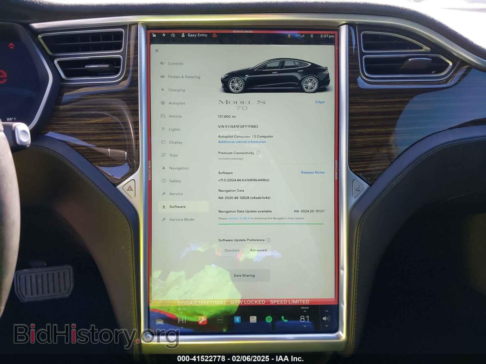 2015 TESLA MODEL S - VIN: 5YJSA1E12FF111883 - Photo 7