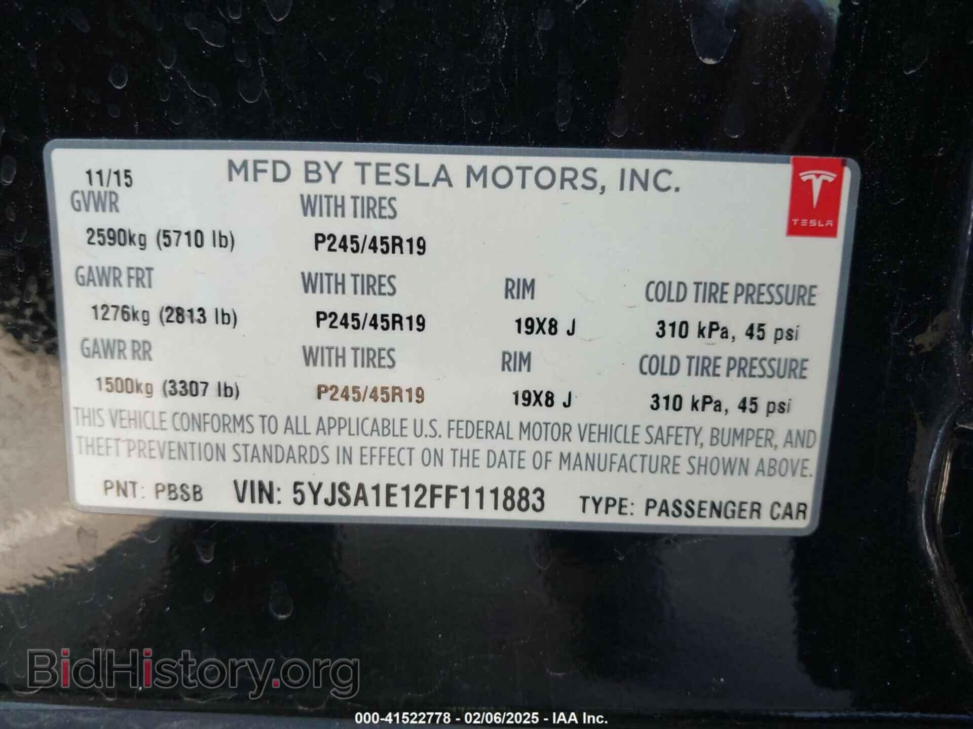 2015 TESLA MODEL S - VIN: 5YJSA1E12FF111883 - Photo 9