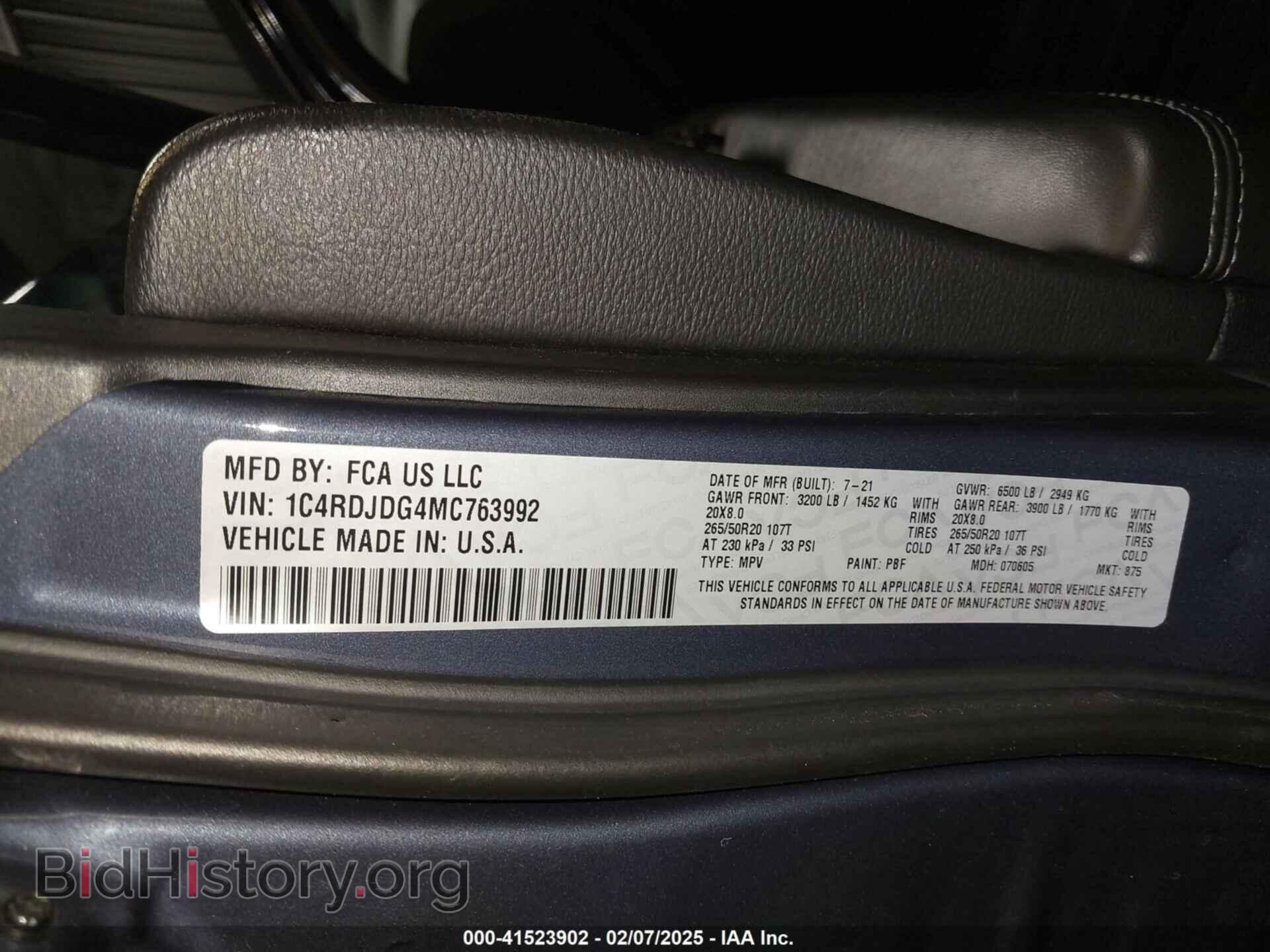 2021 DODGE DURANGO - VIN: 1C4RDJDG4MC763992 - Photo 9