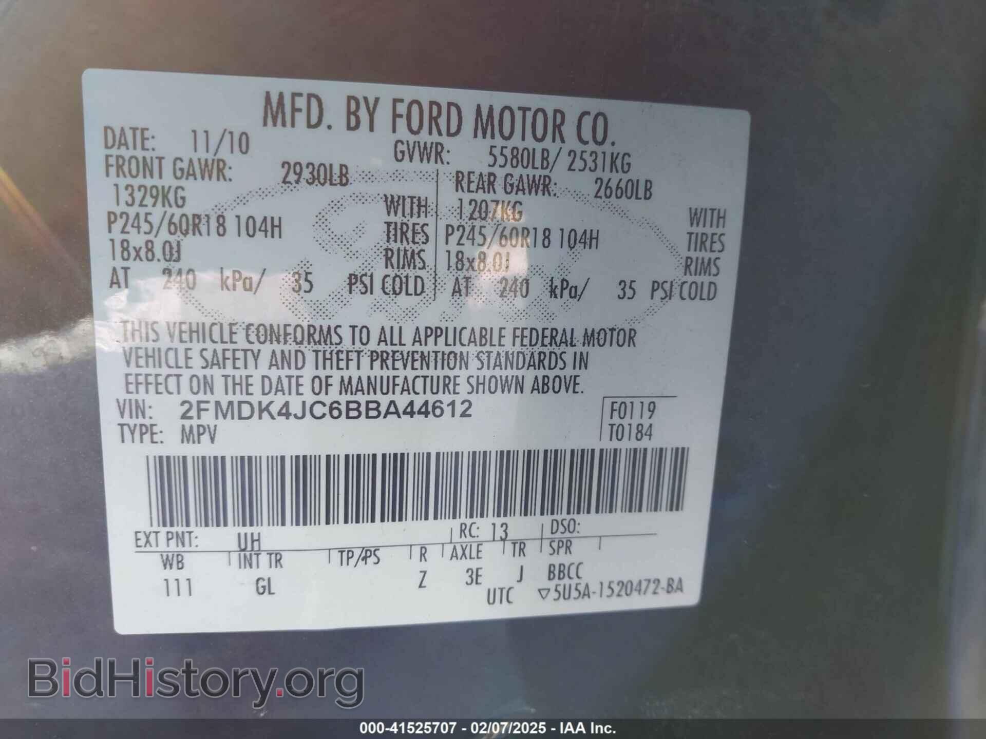 2011 FORD EDGE - VIN: 2FMDK4JC6BBA44612 - Photo 9