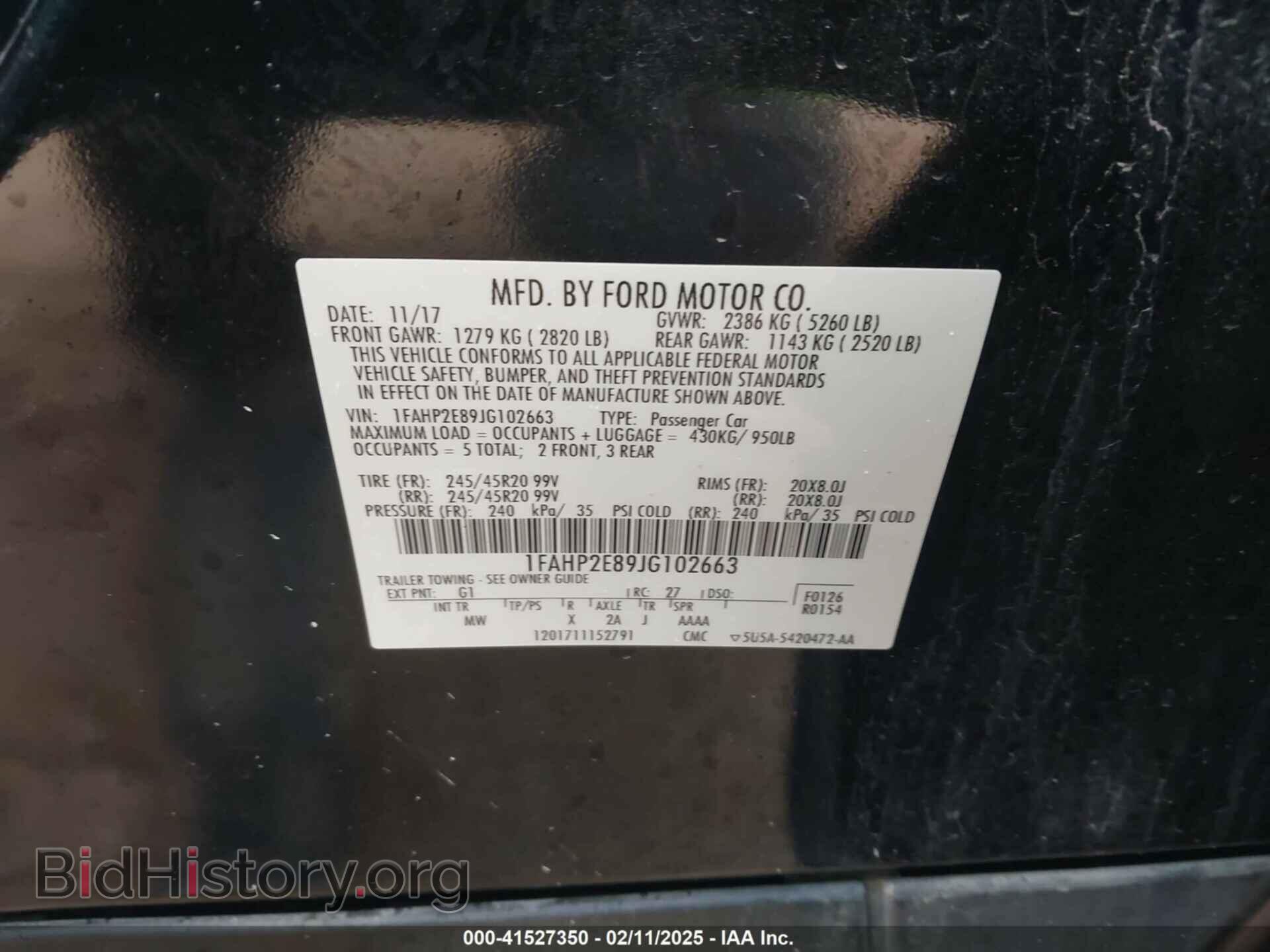 2018 FORD TAURUS - VIN: 1FAHP2E89JG102663 - Фото 9