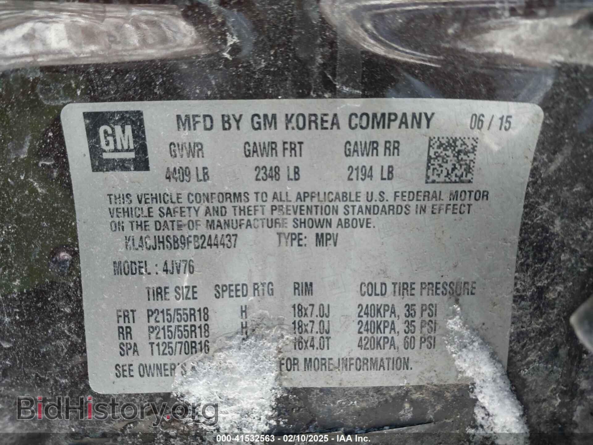 2015 BUICK ENCORE - VIN: KL4CJHSB9FB244437 - Photo 9
