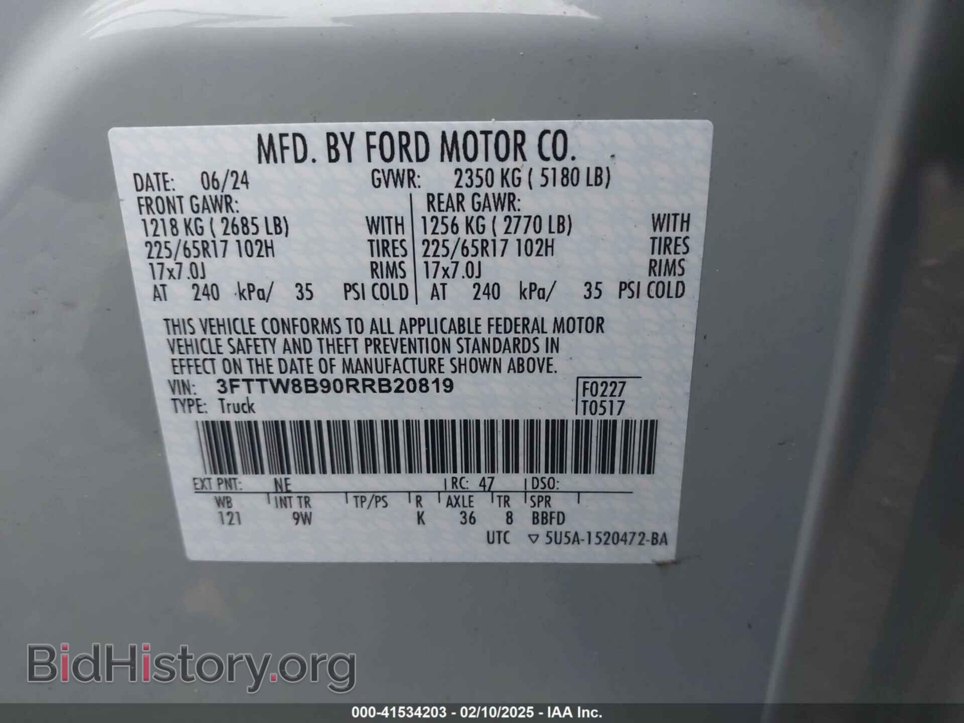 2024 FORD MAVERICK - VIN: 3FTTW8B90RRB20819 - Фото 9