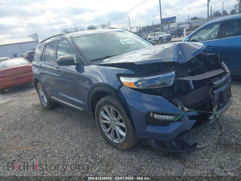 2021 Ford EXPLORER XLT (VIN 1FMSK8DH5MGA48748) — photo 1 of 16, IAAI, damage: front end