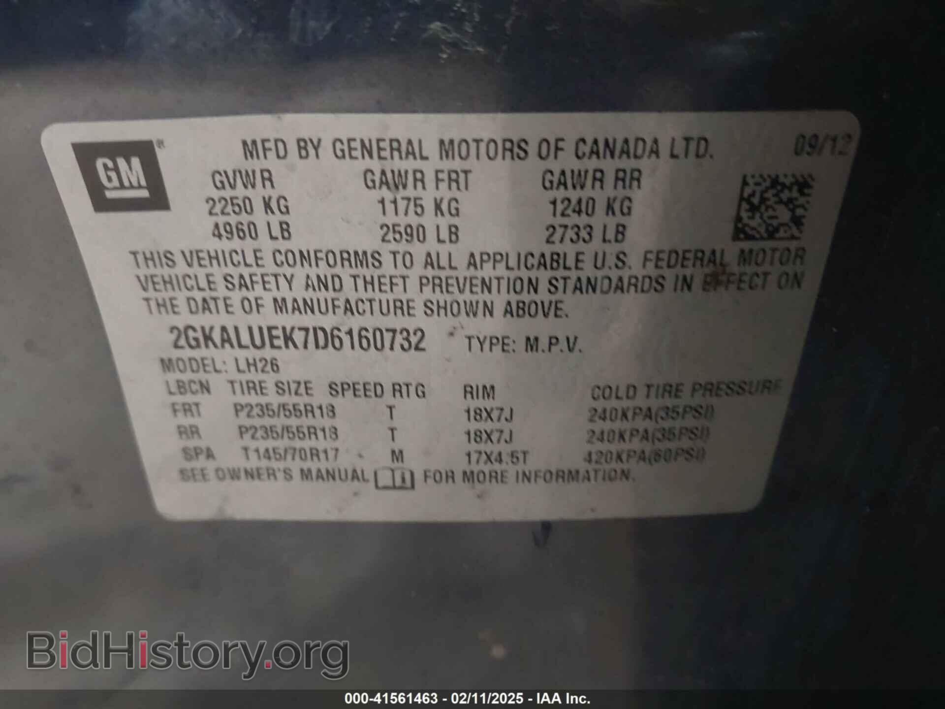 2013 GMC TERRAIN - VIN: 2GKALUEK7D6160732 - Фото 9