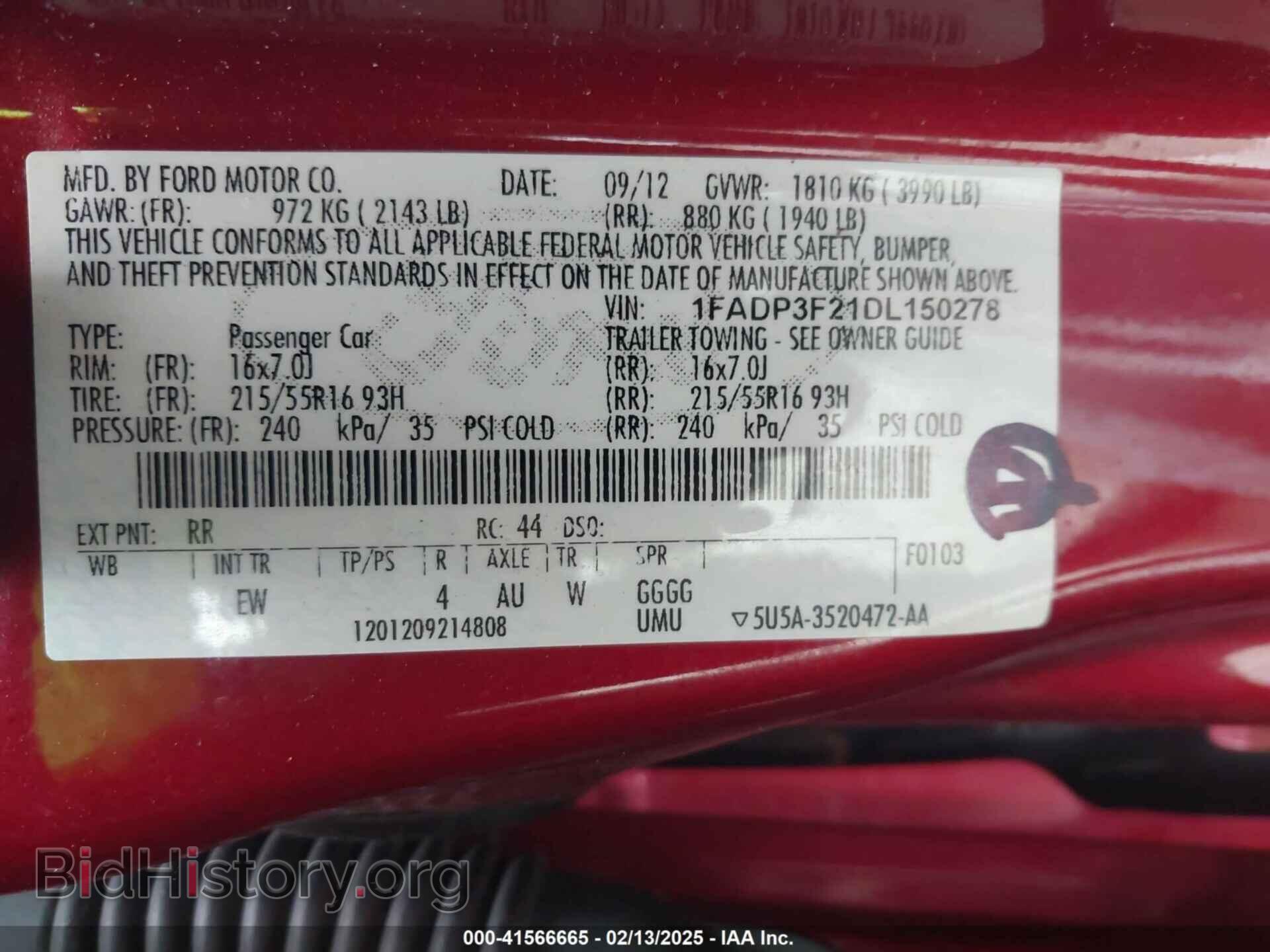 2013 FORD FOCUS - VIN: 1FADP3F21DL150278 - Фото 9