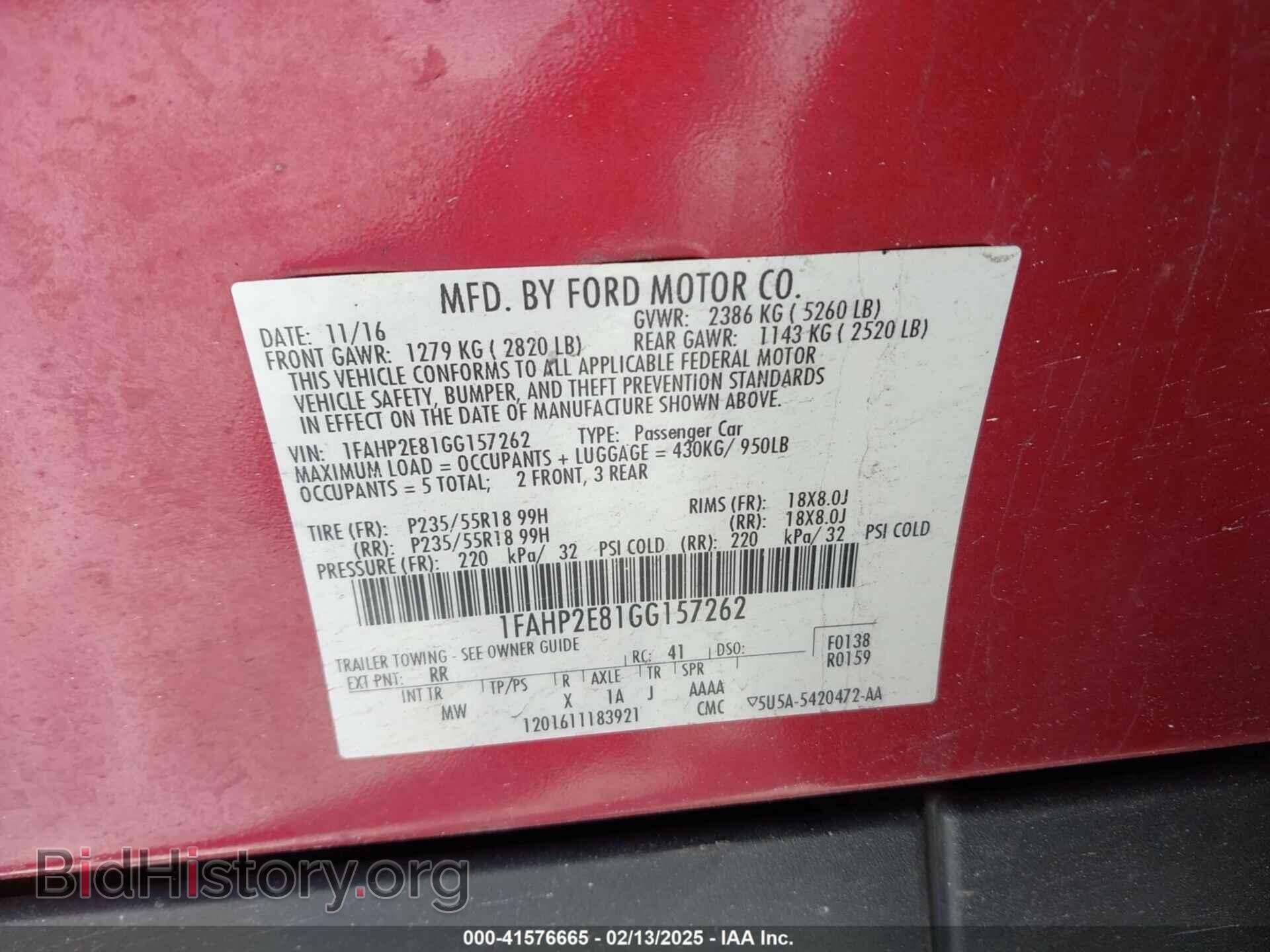 2016 FORD TAURUS - VIN: 1FAHP2E81GG157262 - Фото 9