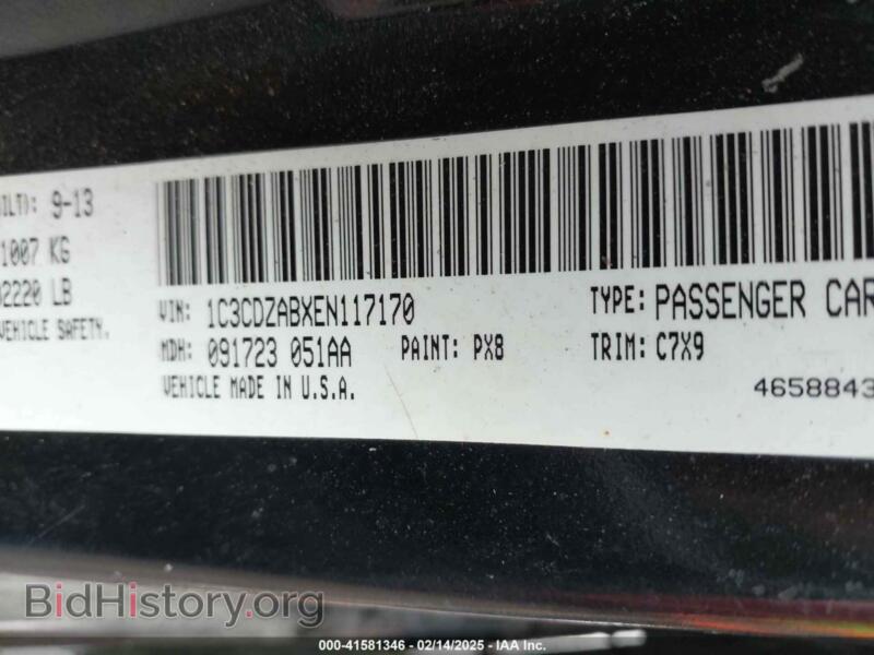 2014 Dodge AVENGER (VIN 1C3CDZABXEN117170) — photo 9 of 10