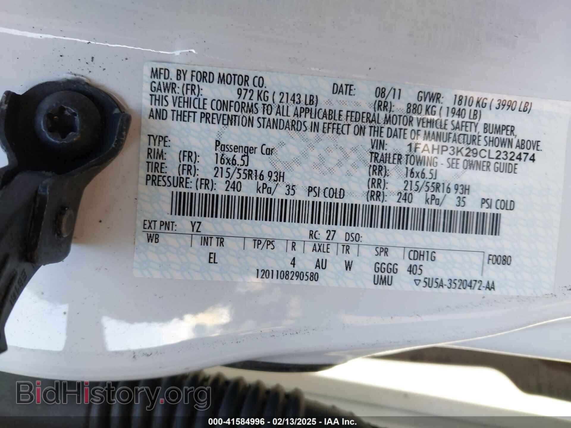 2012 FORD FOCUS - VIN: 1FAHP3K29CL232474 - Фото 9