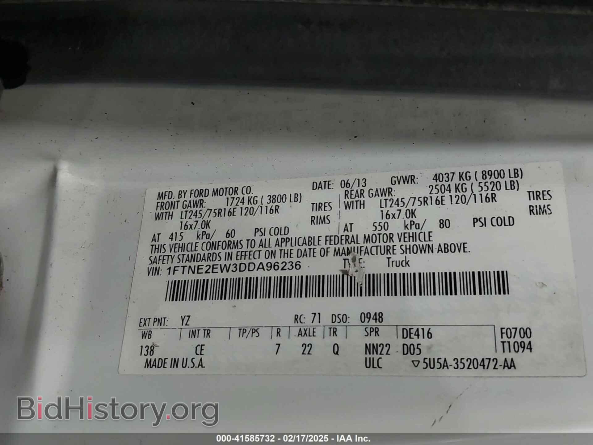 2013 FORD E-250 - VIN: 1FTNE2EW3DDA96236 - Фото 9