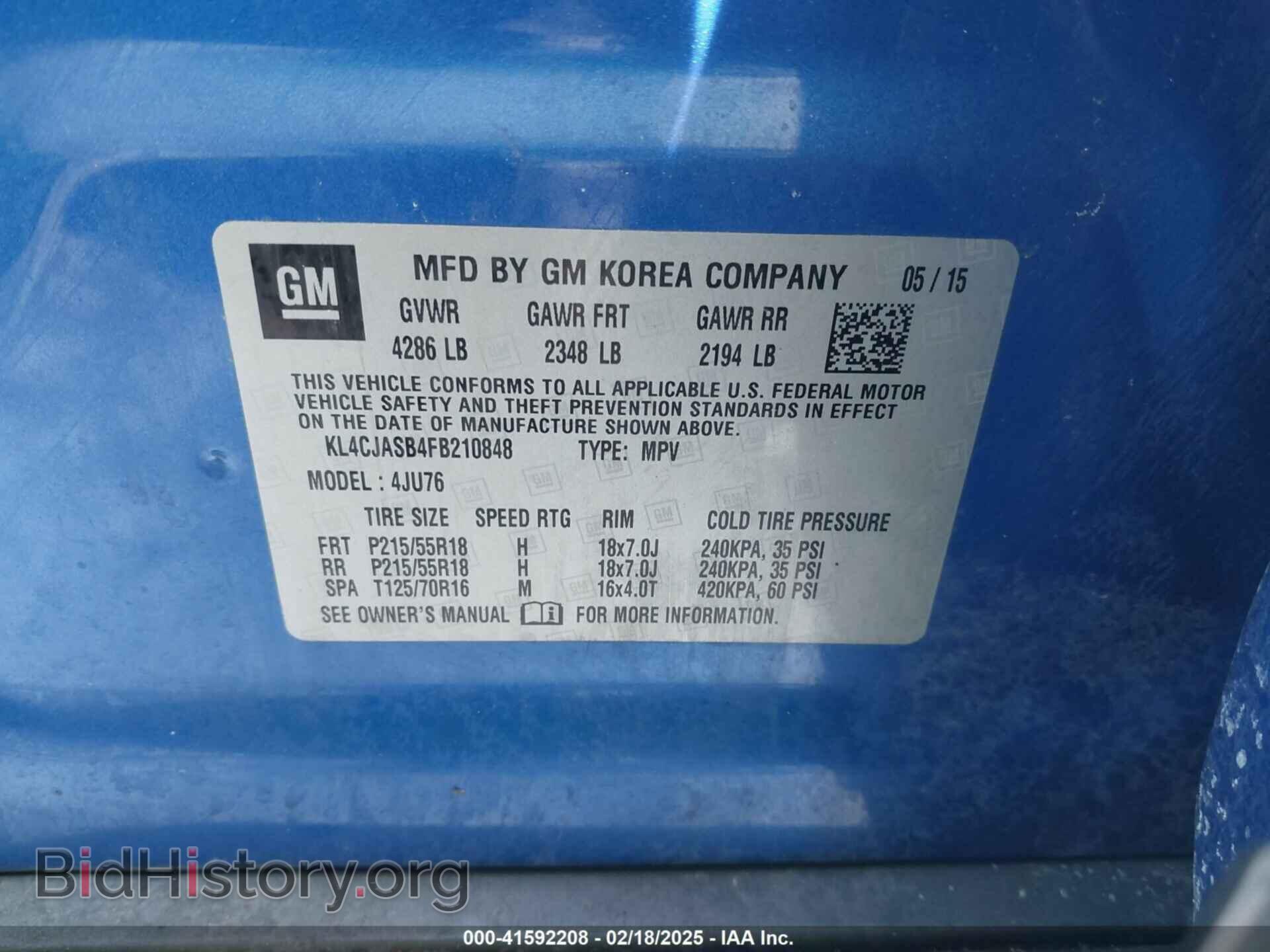 2015 BUICK ENCORE - VIN: KL4CJASB4FB210848 - Фото 9
