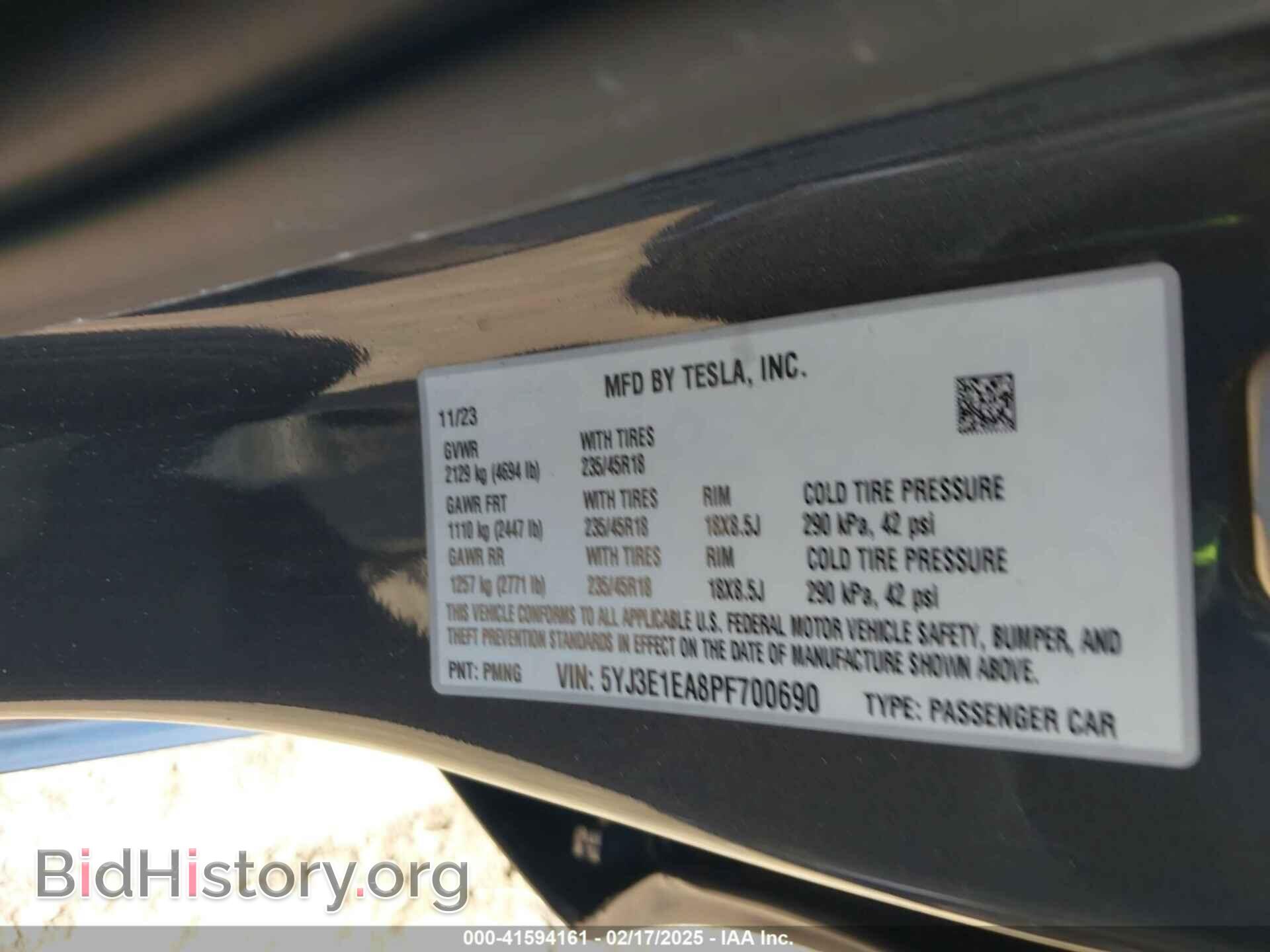 2023 TESLA MODEL 3 - VIN: 5YJ3E1EA8PF700690 - Фото 9