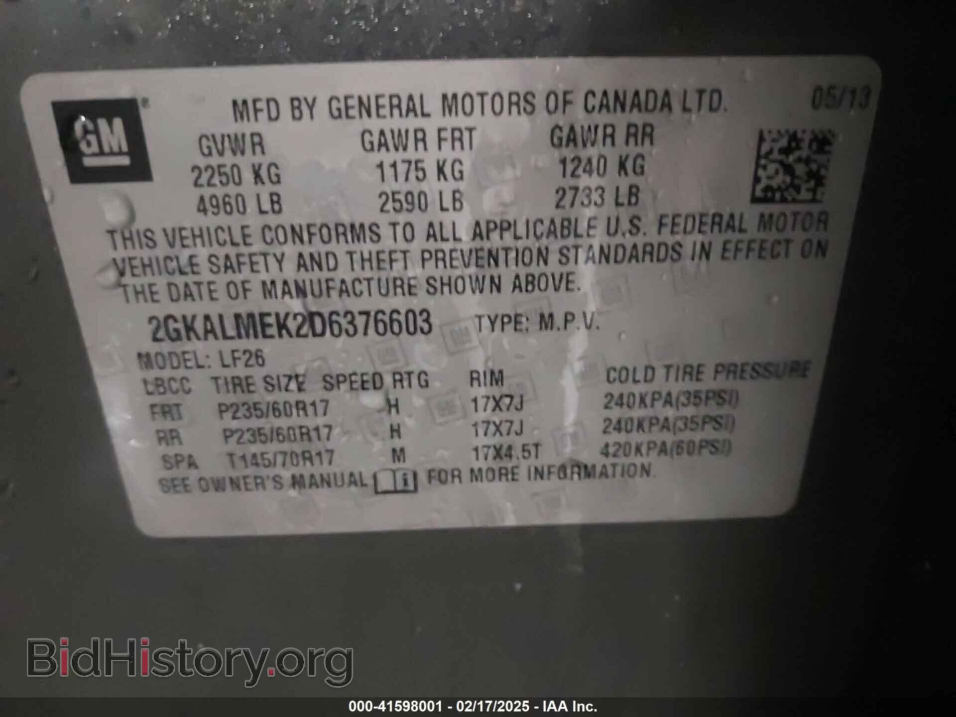 2013 GMC TERRAIN - VIN: 2GKALMEK2D6376603 - Photo 9