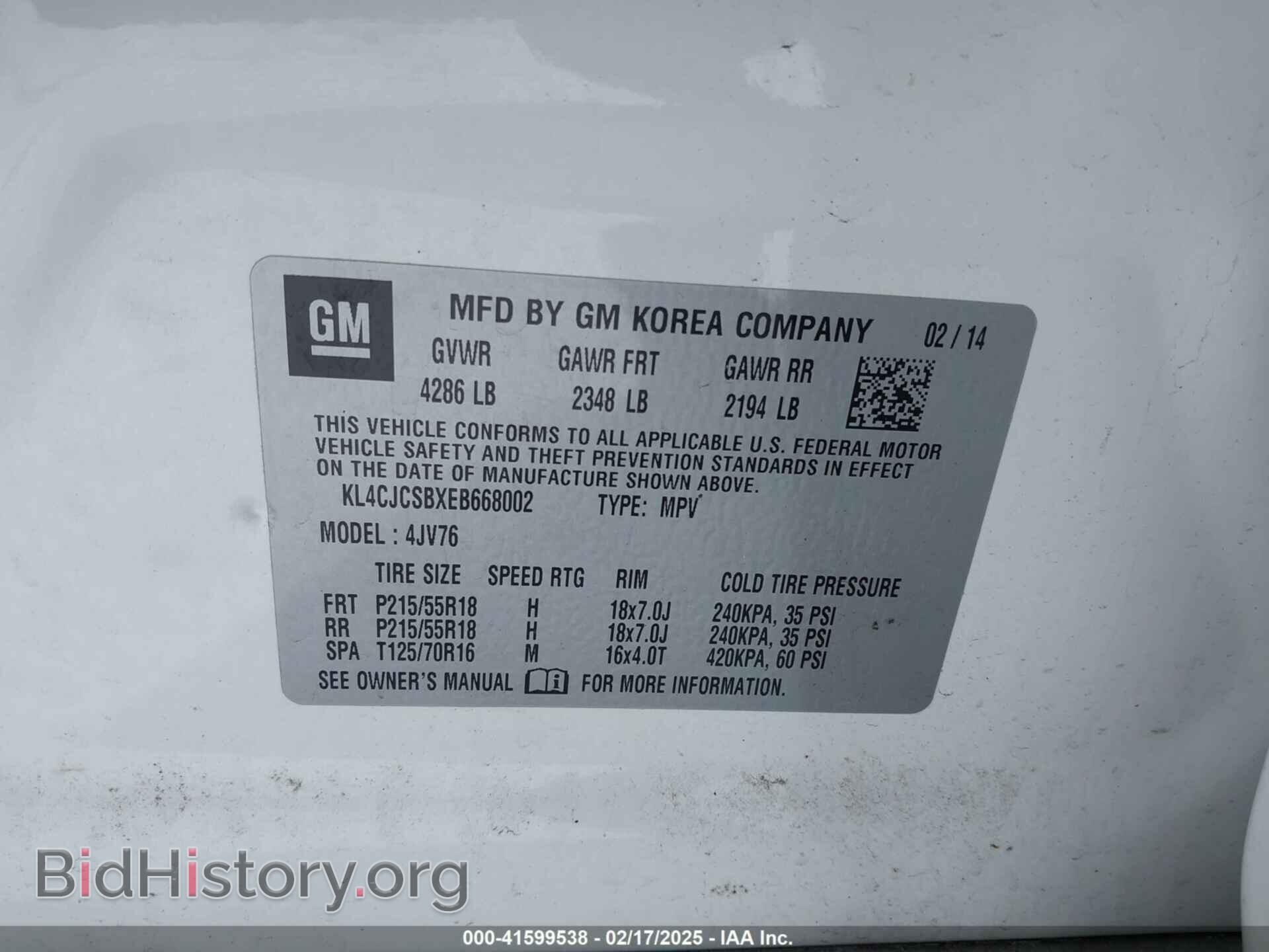 2014 BUICK ENCORE - VIN: KL4CJCSBXEB668002 - Photo 9