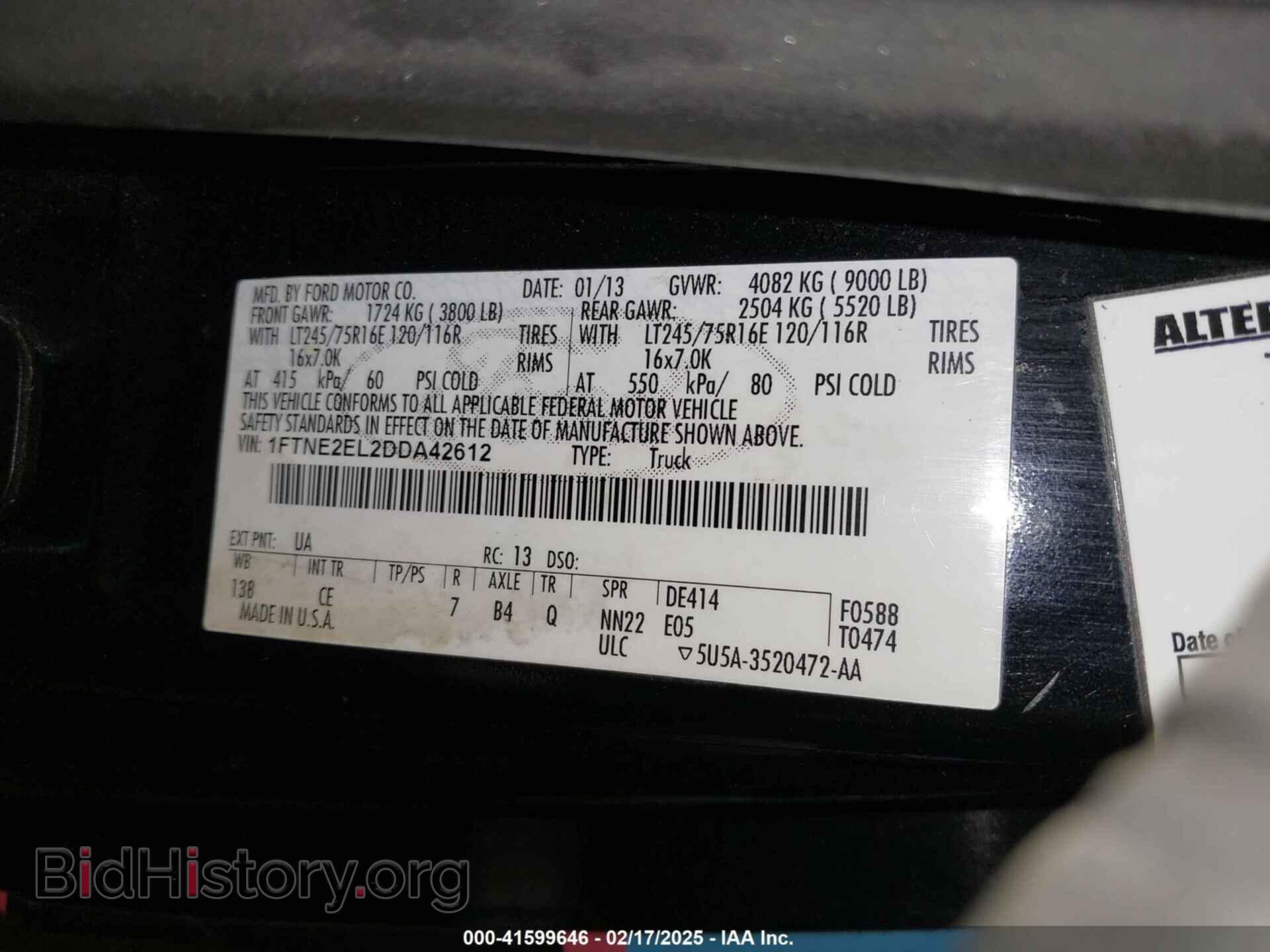 2013 FORD E-250 - VIN: 1FTNE2EL2DDA42612 - Фото 9