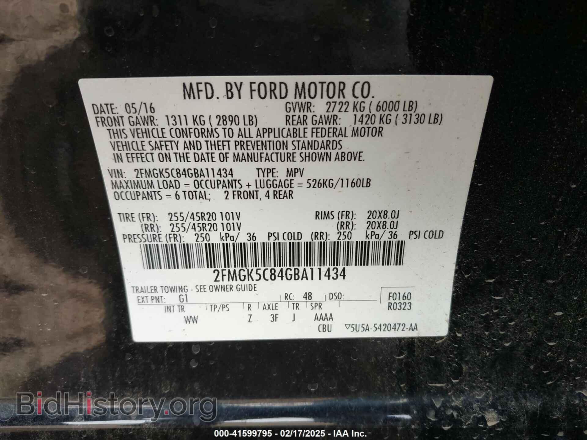 2016 FORD FLEX - VIN: 2FMGK5C84GBA11434 - Photo 9
