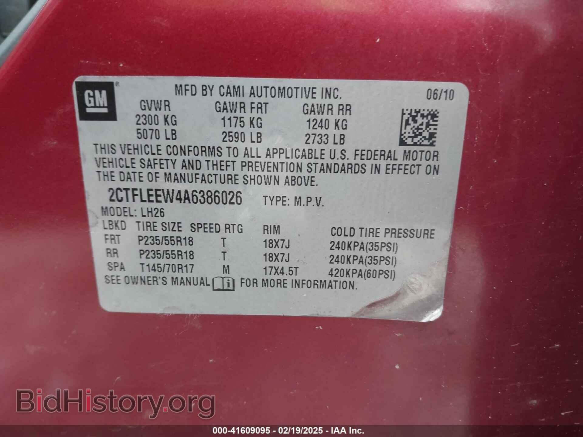 2010 GMC TERRAIN - VIN: 2CTFLEEW4A6386026 - Фото 9