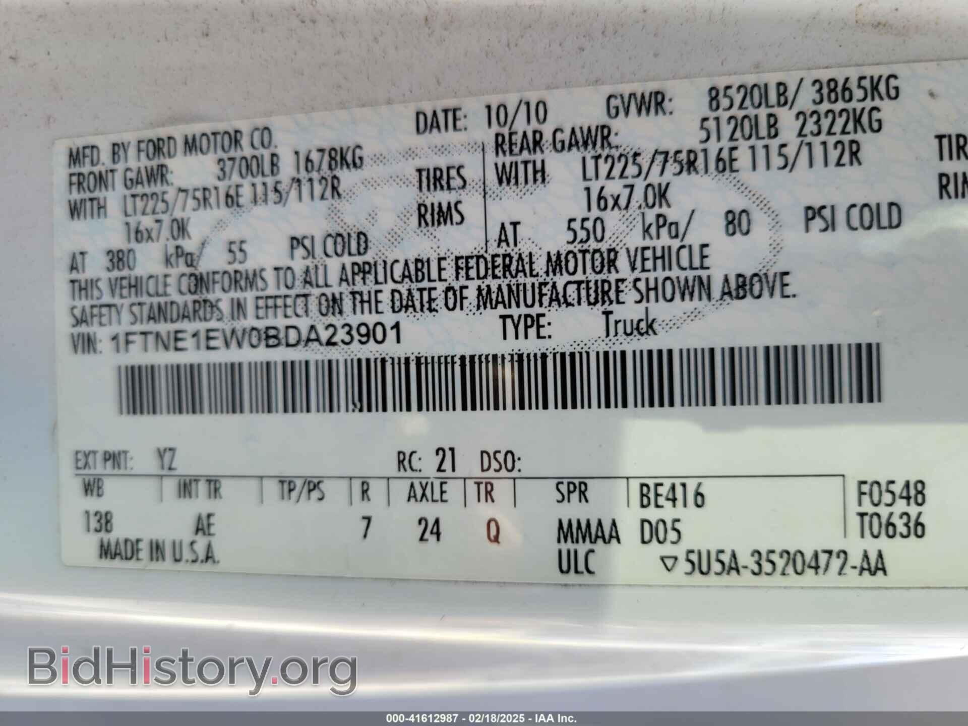 2011 FORD ECONOLINE - VIN: 1FTNE1EW0BDA23901 - Фото 9