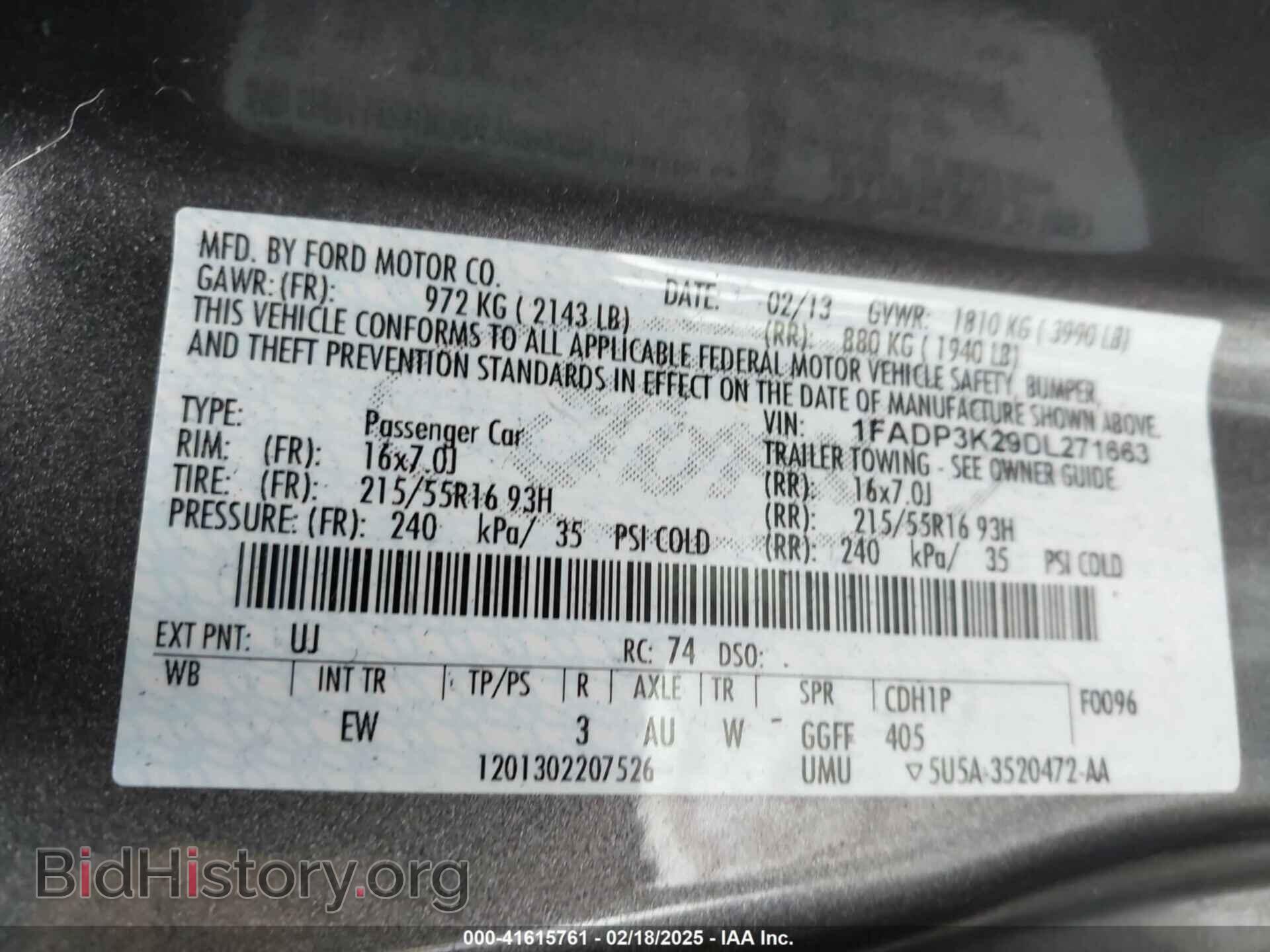 2013 FORD FOCUS - VIN: 1FADP3K29DL271663 - Фото 9