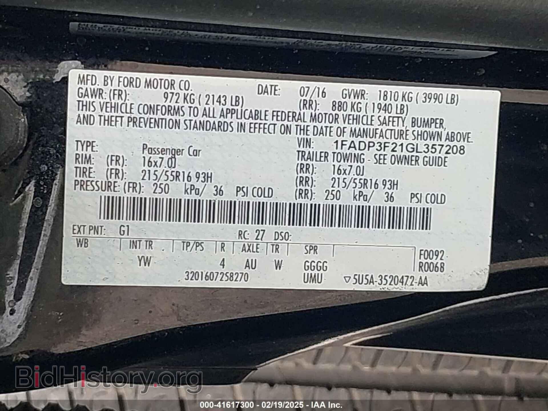 2016 FORD FOCUS - VIN: 1FADP3F21GL357208 - Photo 9