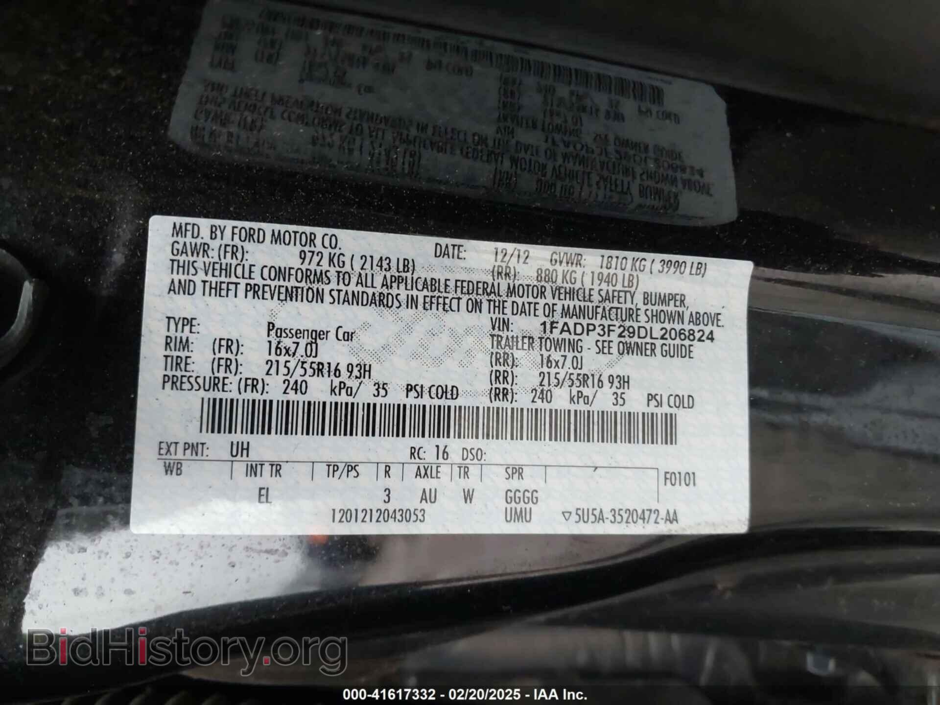 2013 FORD FOCUS - VIN: 1FADP3F29DL206824 - Фото 9