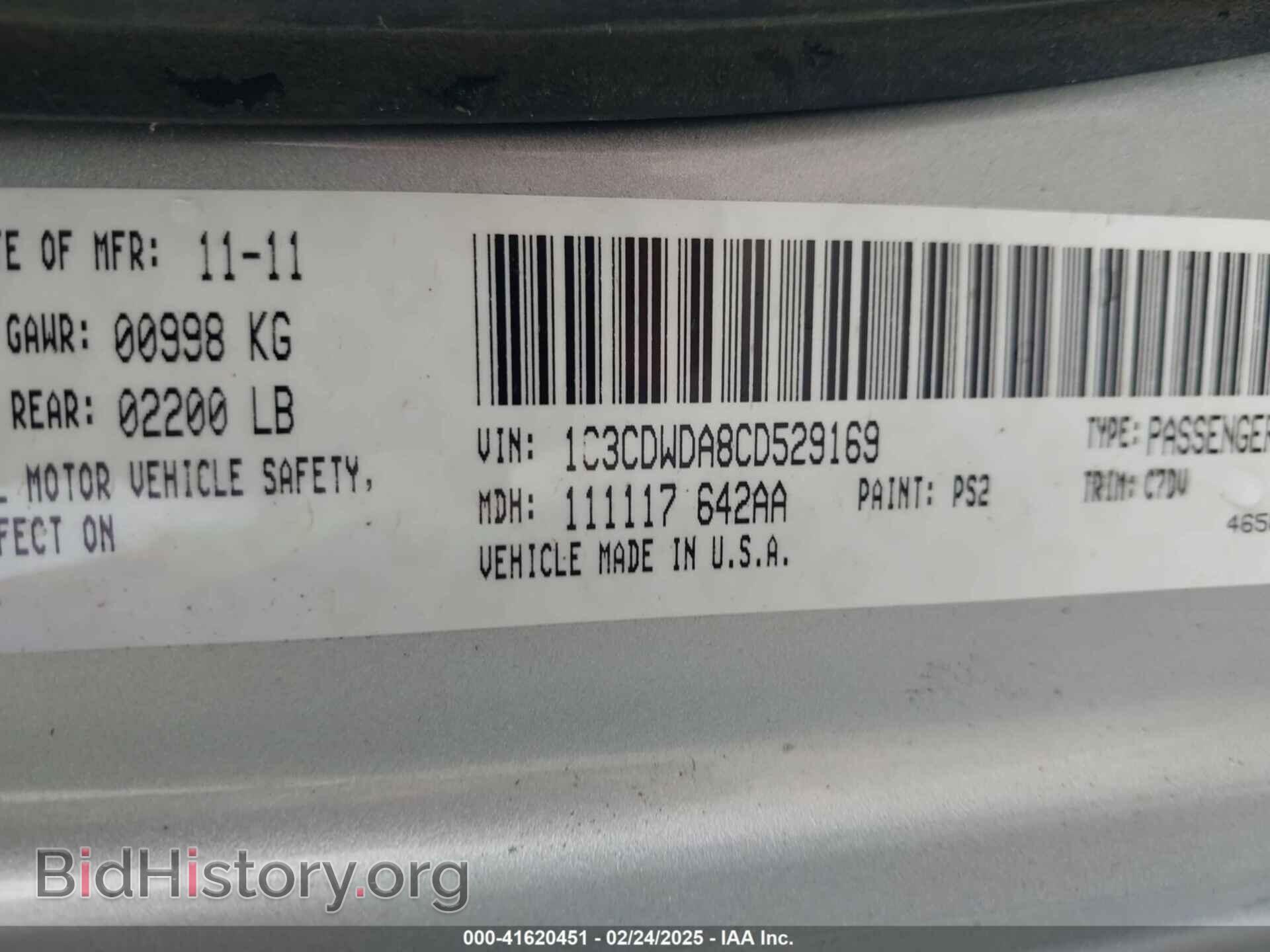 2012 DODGE CALIBER - VIN: 1C3CDWDA8CD529169 - Photo 9
