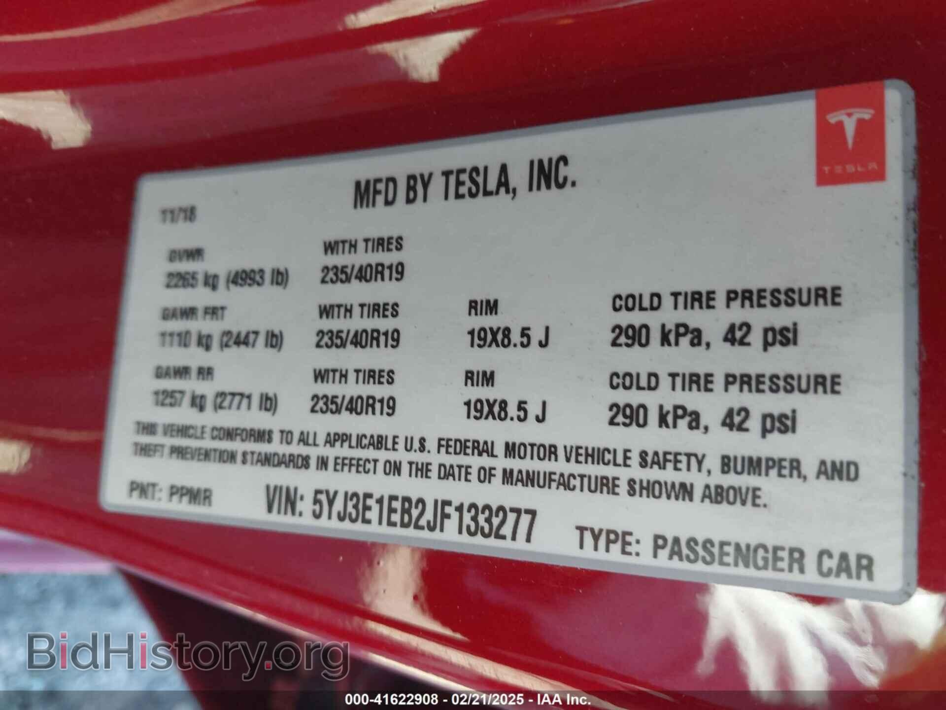 2018 TESLA MODEL 3 - VIN: 5YJ3E1EB2JF133277 - Photo 9