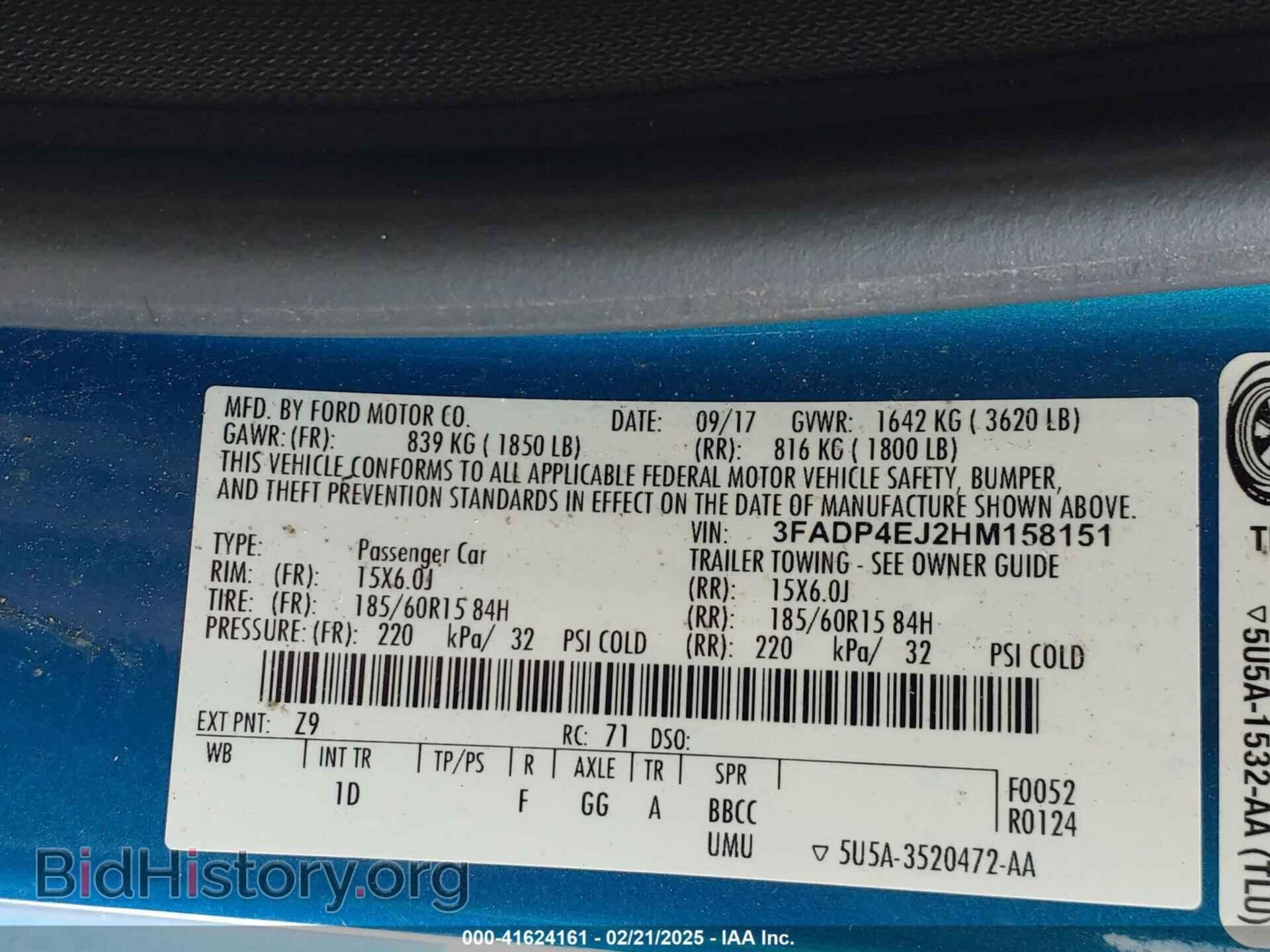 2017 FORD FIESTA - VIN: 3FADP4EJ2HM158151 - Фото 9