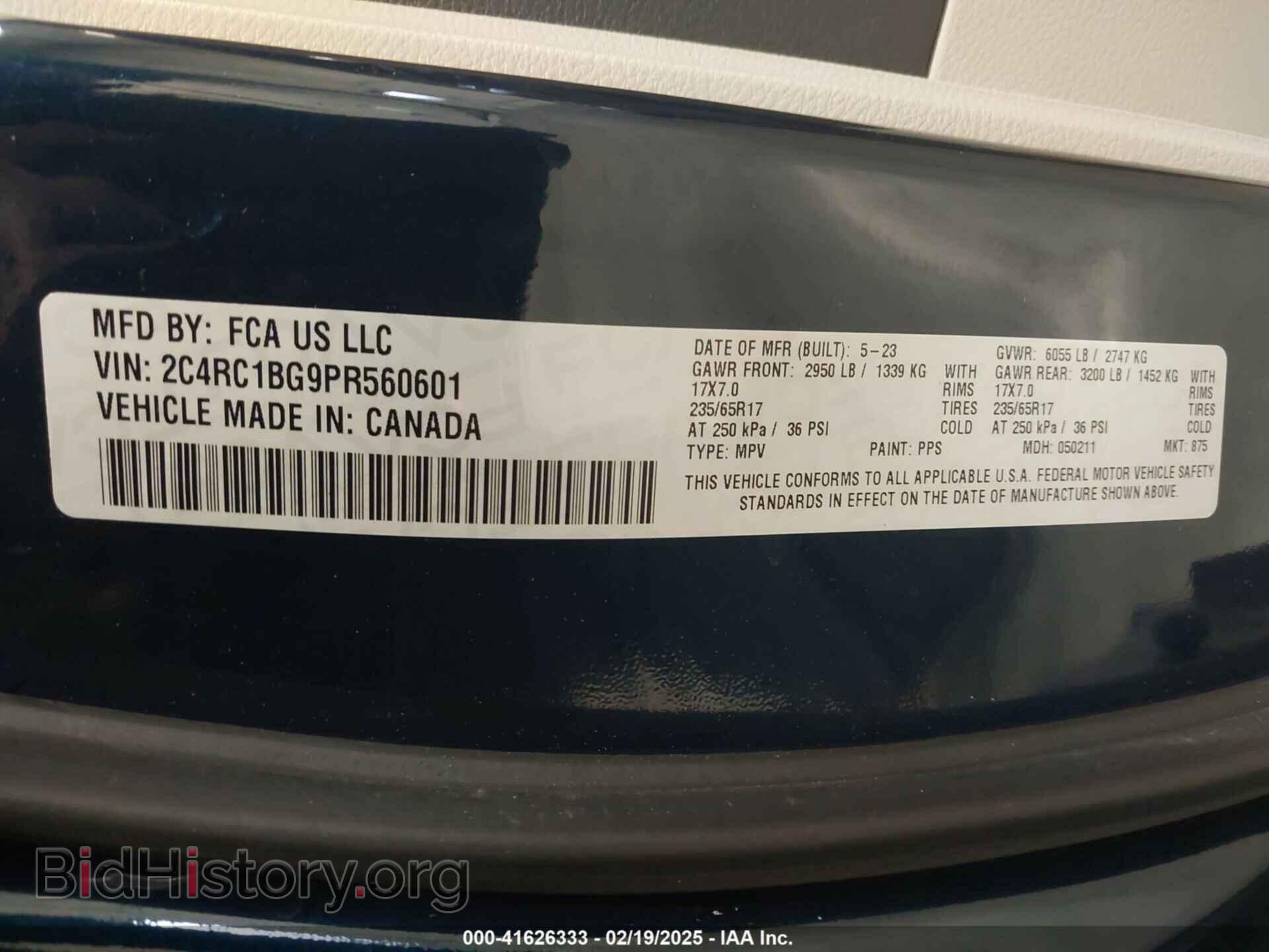 2023 CHRYSLER PACIFICA - VIN: 2C4RC1BG9PR560601 - Фото 9