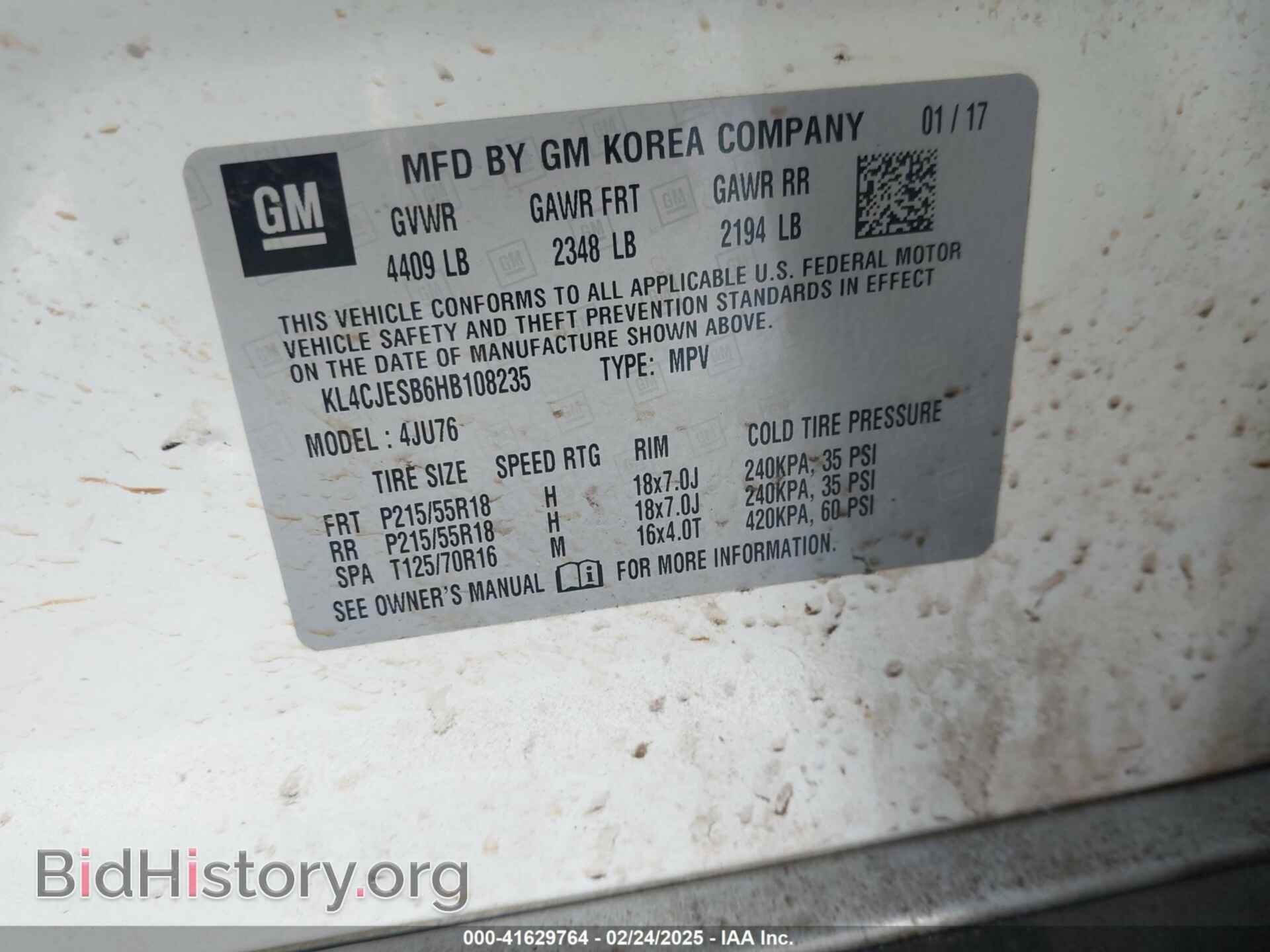2017 BUICK ENCORE - VIN: KL4CJESB6HB108235 - Photo 9