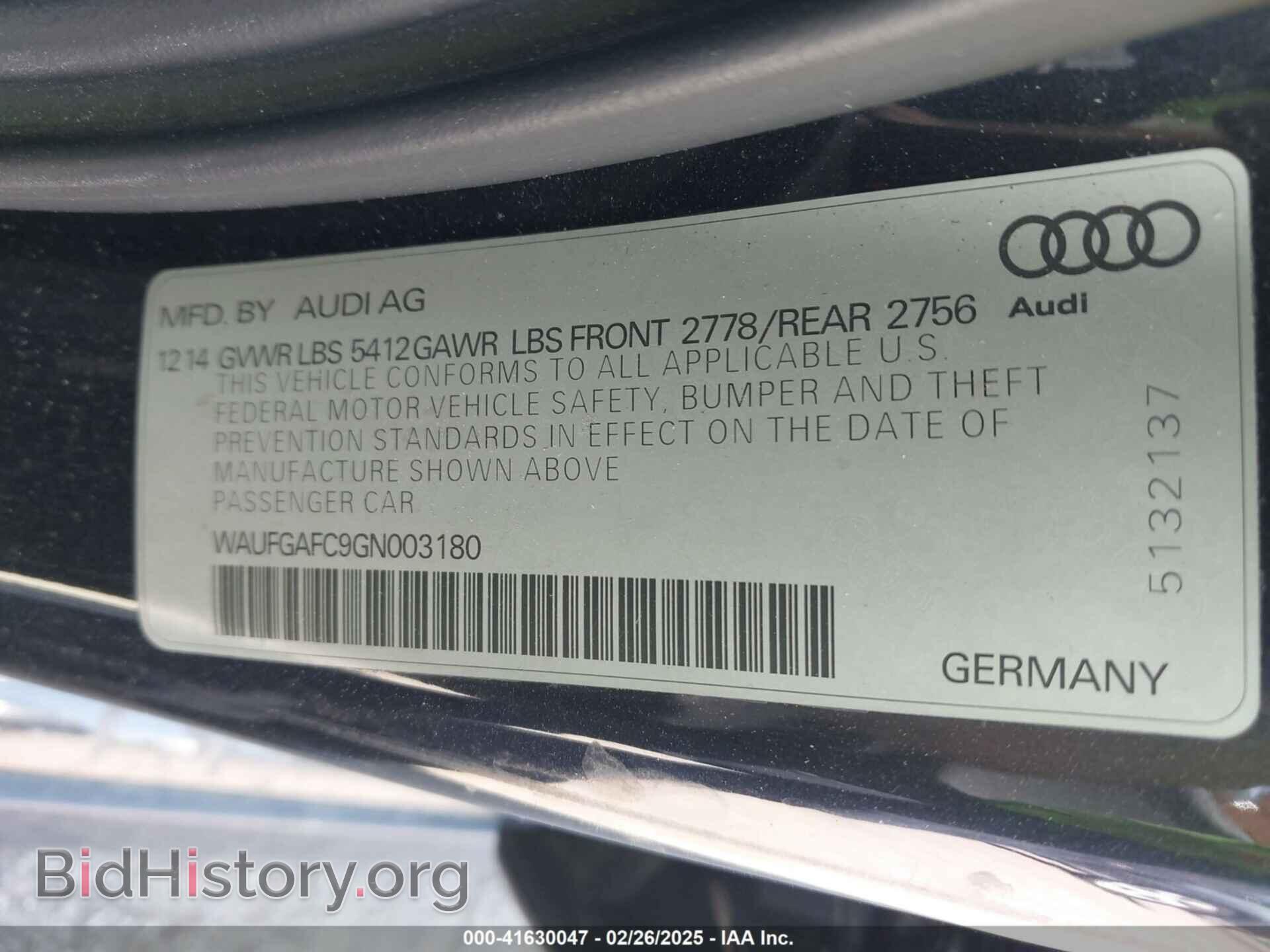 2016 AUDI A6 - VIN: WAUFGAFC9GN003180 - Фото 9
