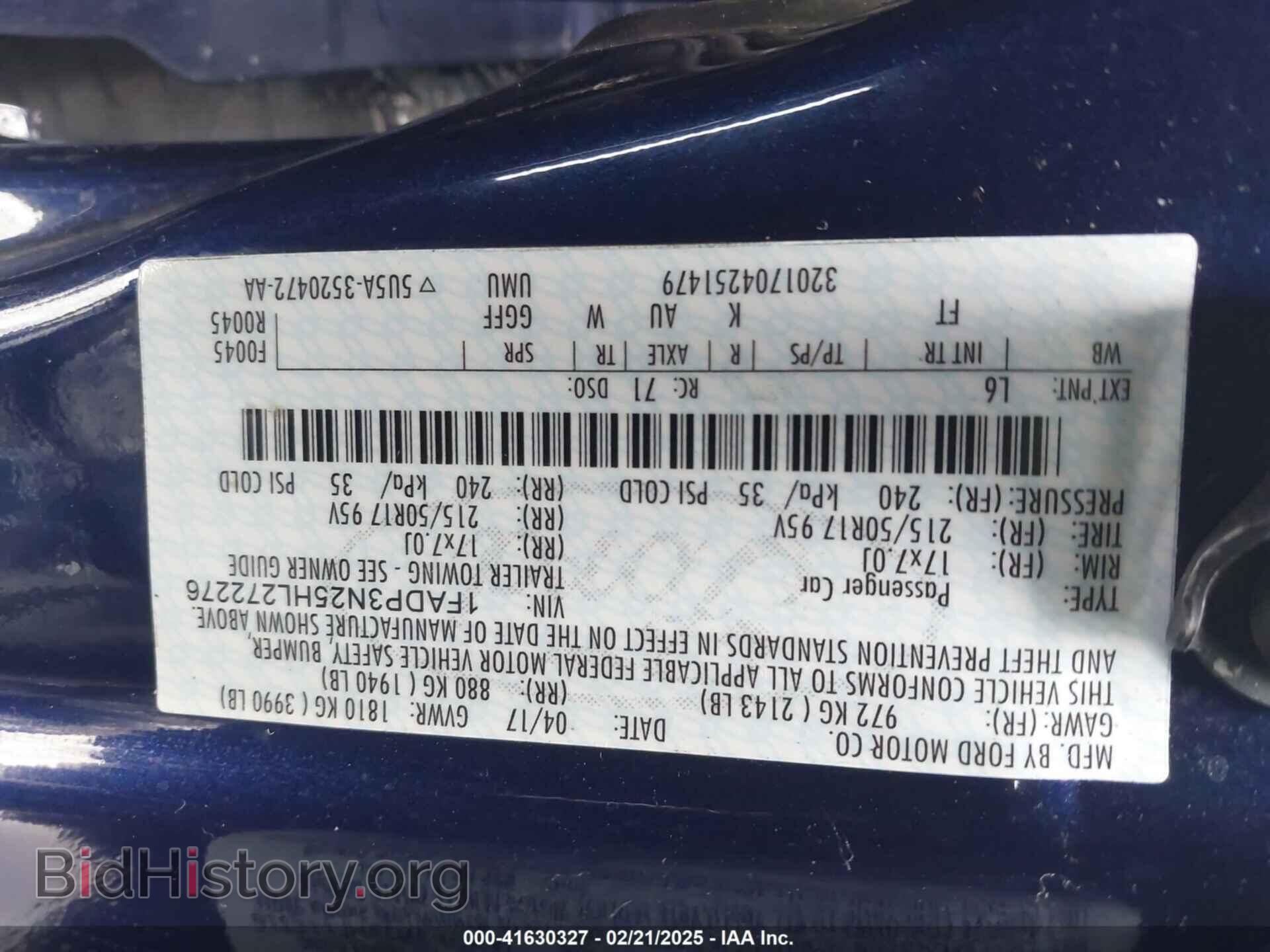 2017 FORD FOCUS - VIN: 1FADP3N25HL272276 - Фото 9