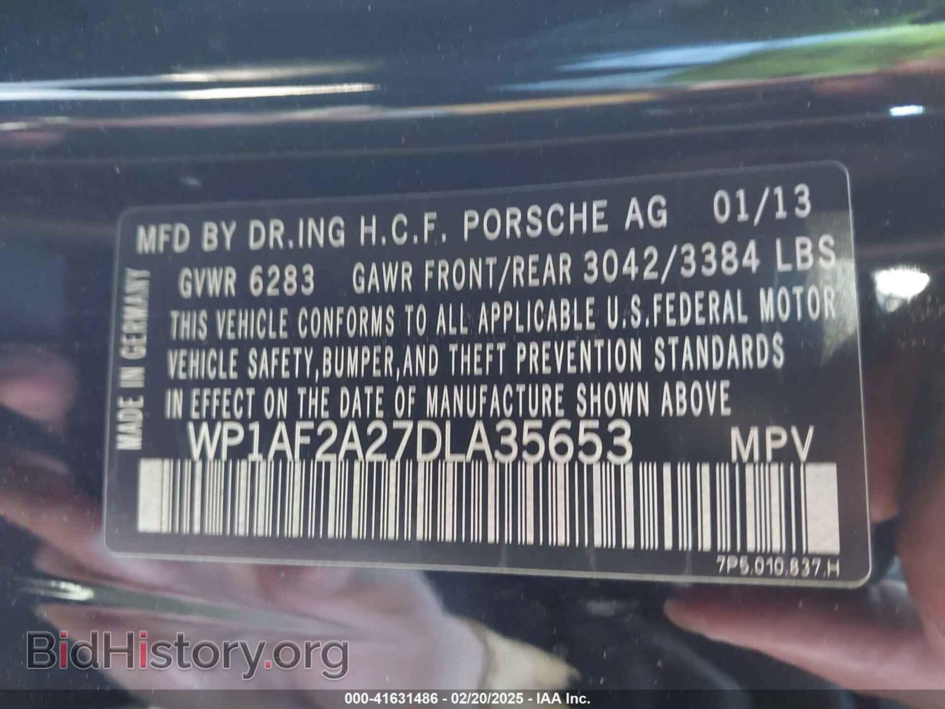2013 PORSCHE CAYENNE - VIN: WP1AF2A27DLA35653 - Фото 9