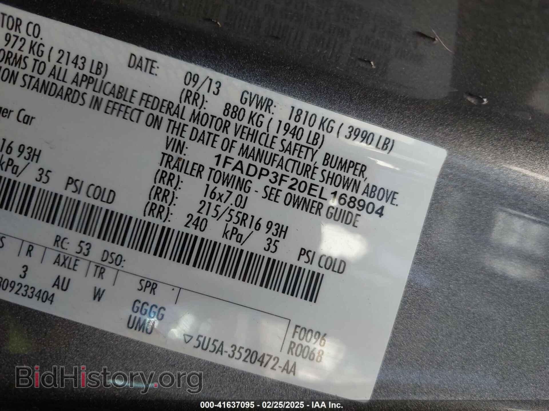 2014 FORD FOCUS - VIN: 1FADP3F20EL168904 - Фото 9
