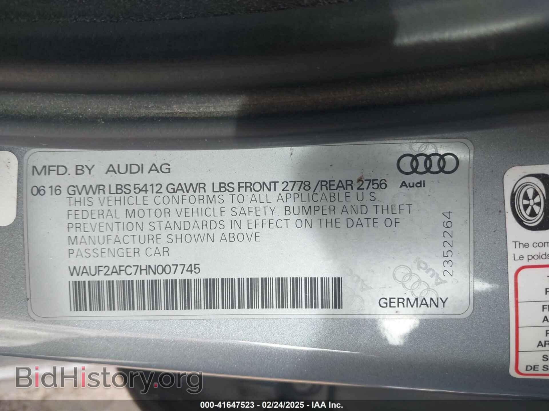 2017 AUDI A6 - VIN: WAUF2AFC7HN007745 - Фото 9