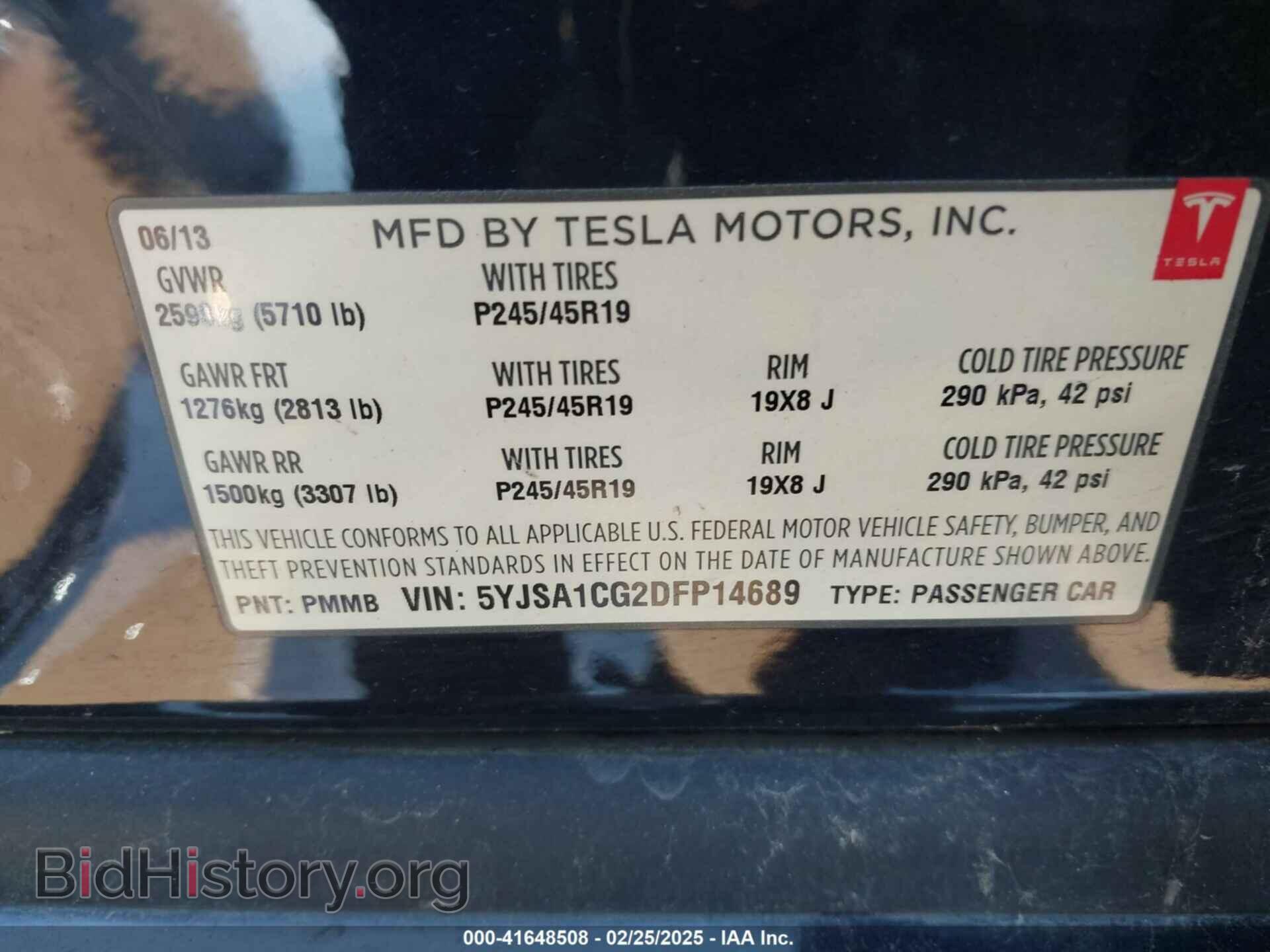2013 TESLA MODEL S - VIN: 5YJSA1CG2DFP14689 - Photo 9