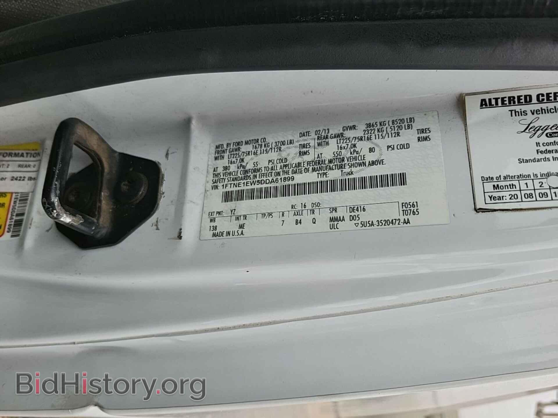 2013 FORD E-150 - VIN: 1FTNE1EW5DDA61899 - Фото 3