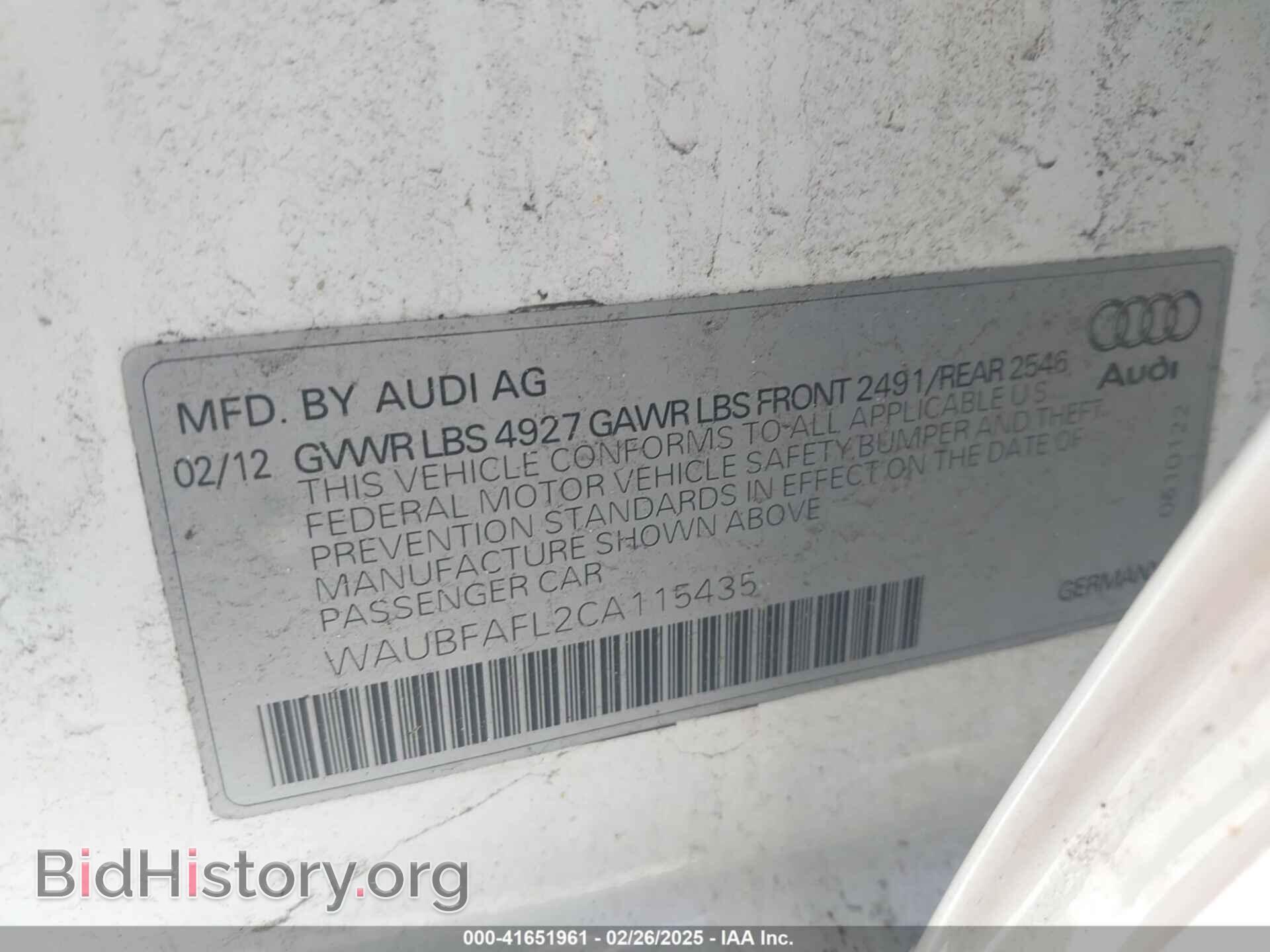 2012 AUDI A4 - VIN: WAUBFAFL2CA115435 - Фото 9