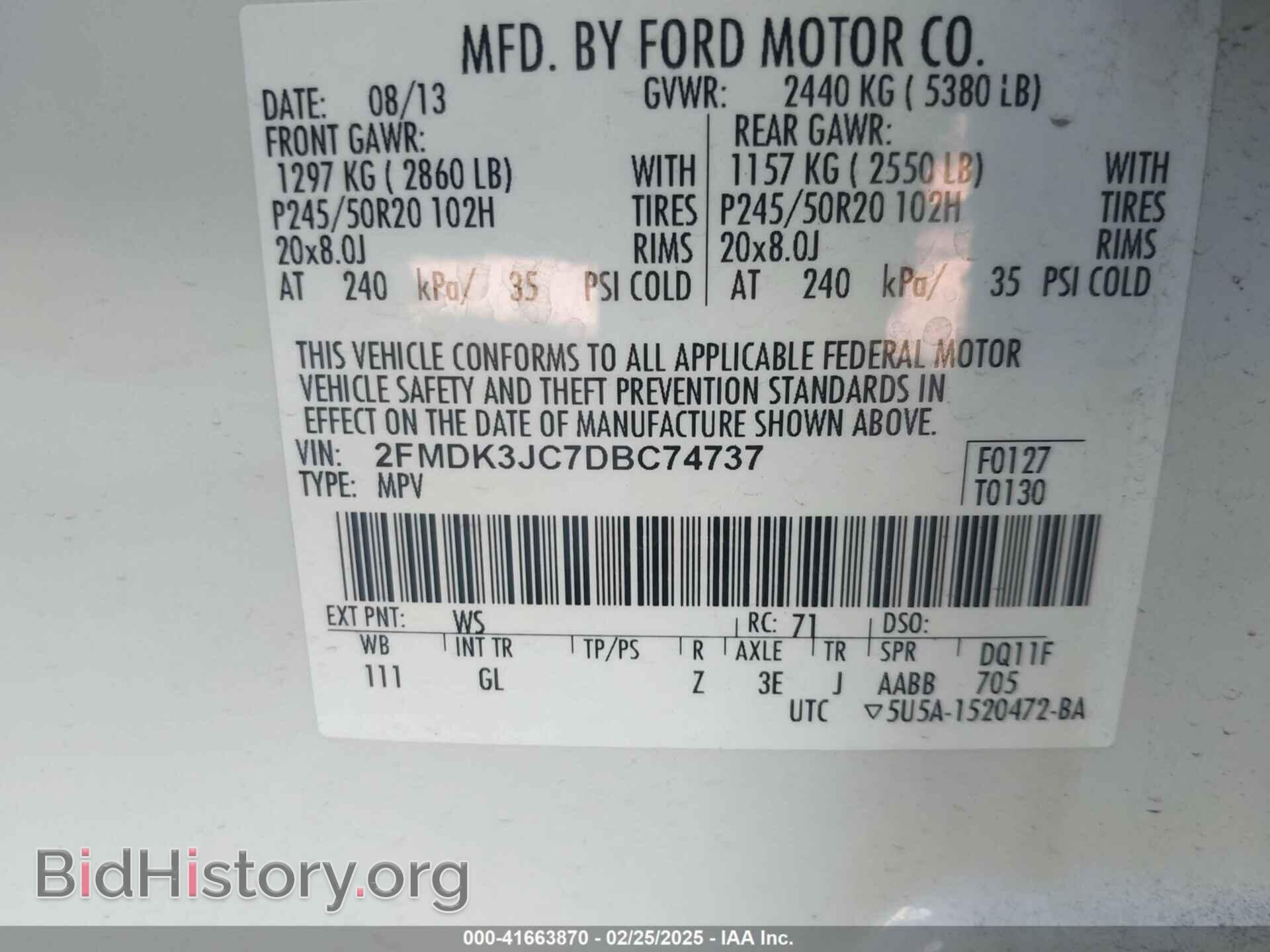 2013 FORD EDGE - VIN: 2FMDK3JC7DBC74737 - Photo 9